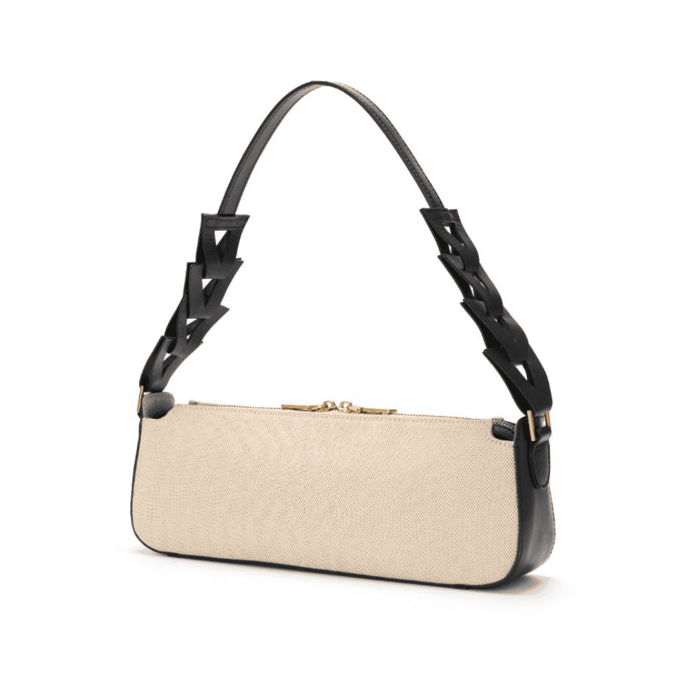Jurgi Women's Neutrals / Black Canvas Mano Shoulder Bag