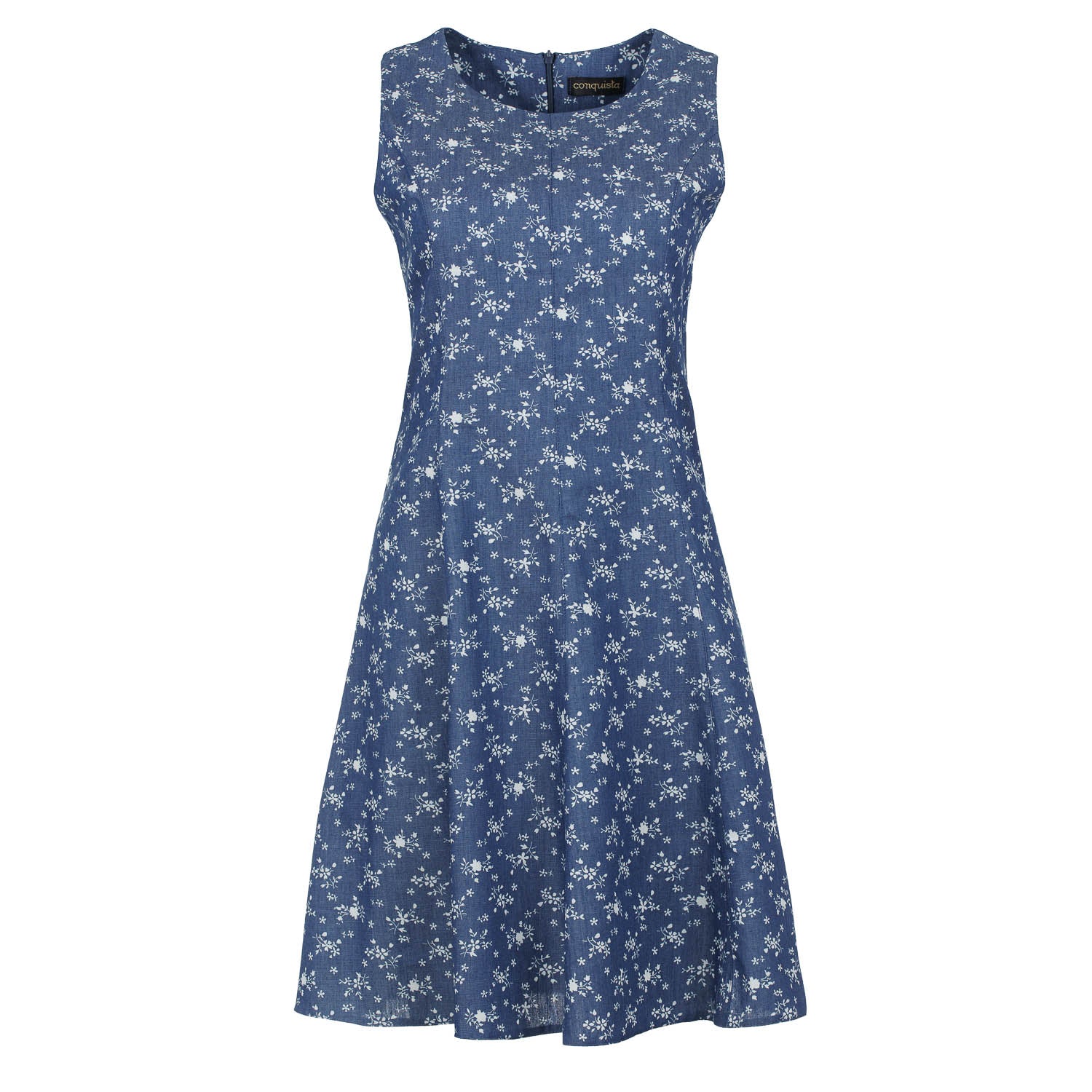 Conquista Women's Blue Indigo Floral Cloche Dress In Blue