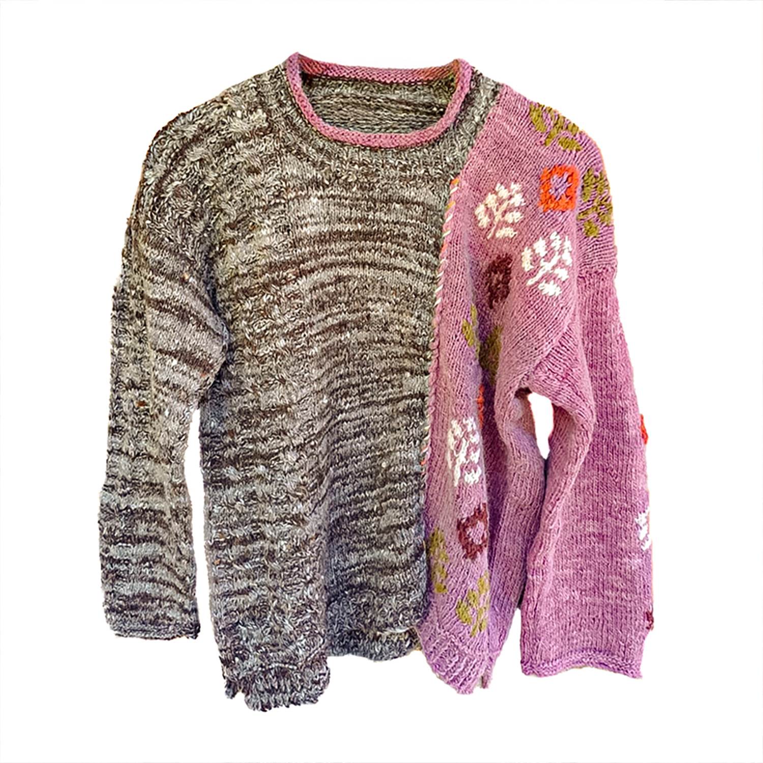 Charkha & Loom Women's Black / Purple Tragopan Pullover Lavendar & Black In Pink