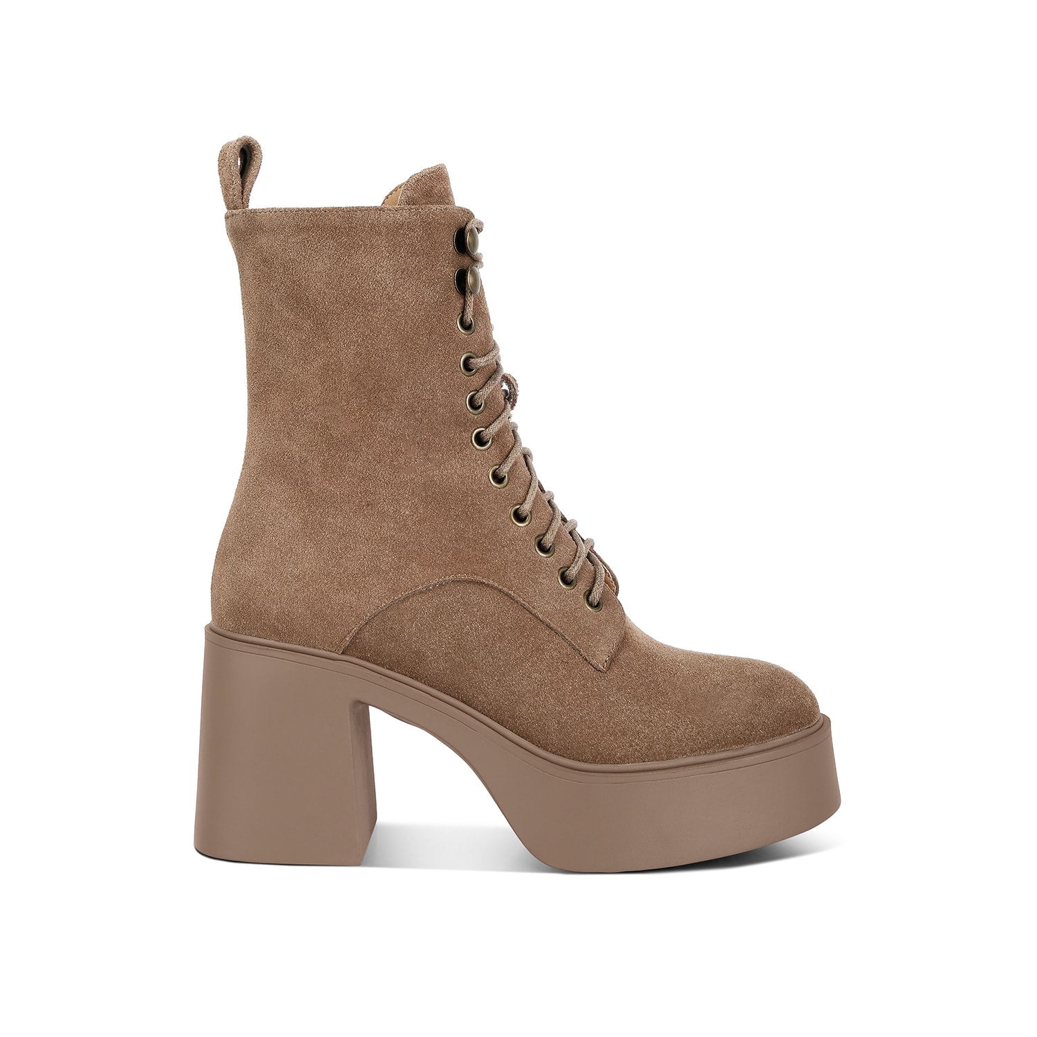 Rag & Co Women's Brown Carmac High Ankle Platform Boots In Tan