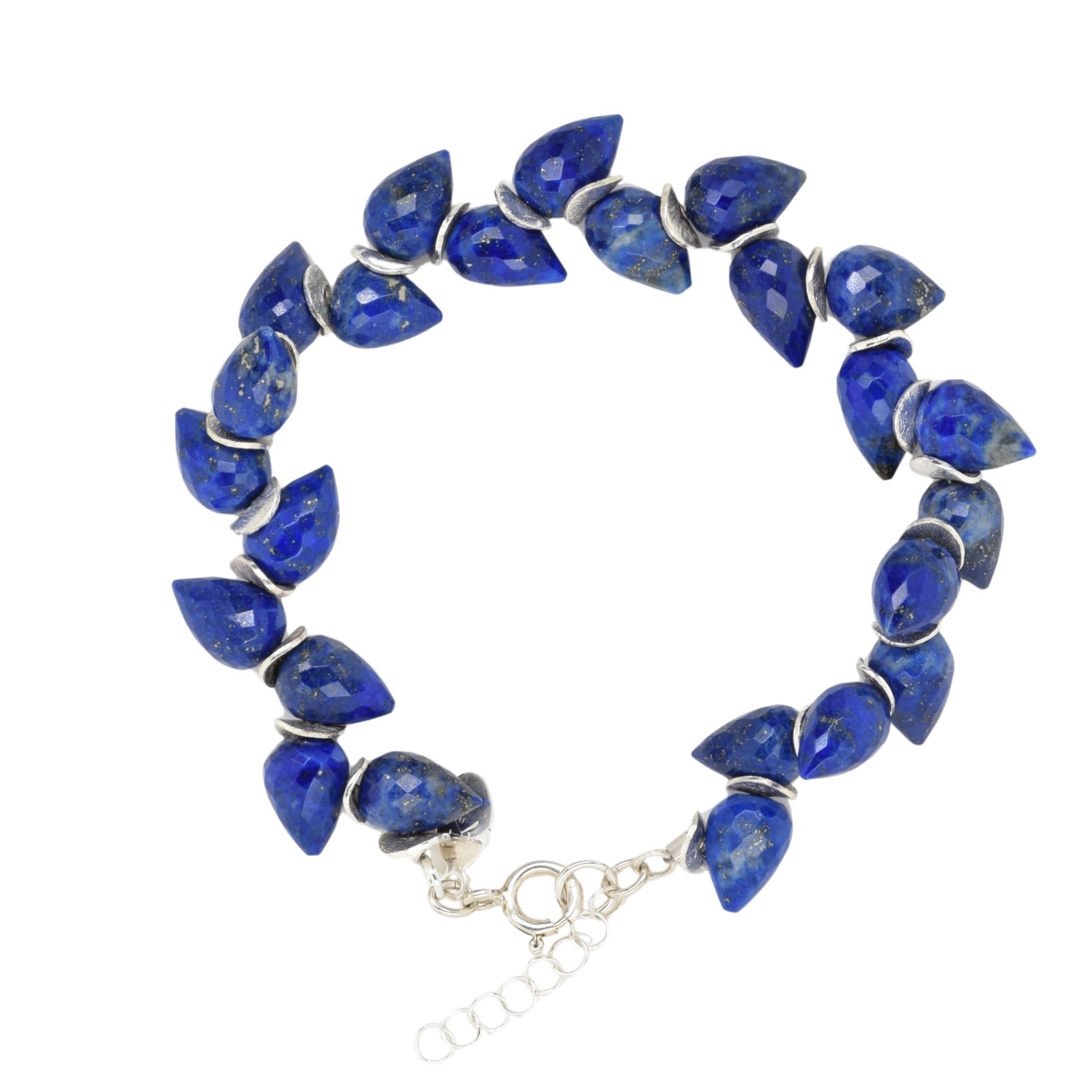 Lori Kaplan Design Women's Blue / Silver Signature Lapis Herringbone Sterling Bracelet In Multi