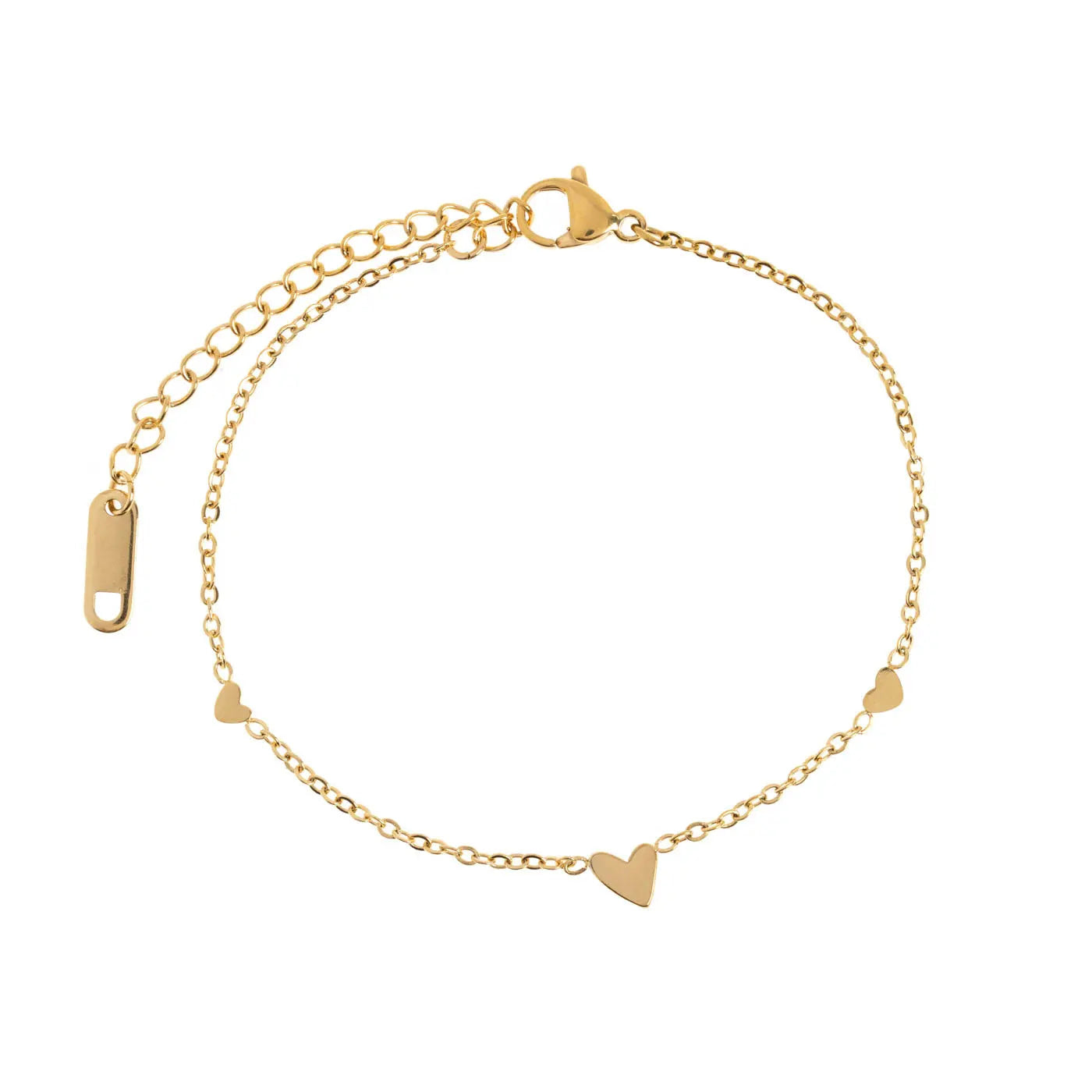 Timi Of Sweden Women's Gold Sarah - Three Small Hearts Bracelet Stainless Steel