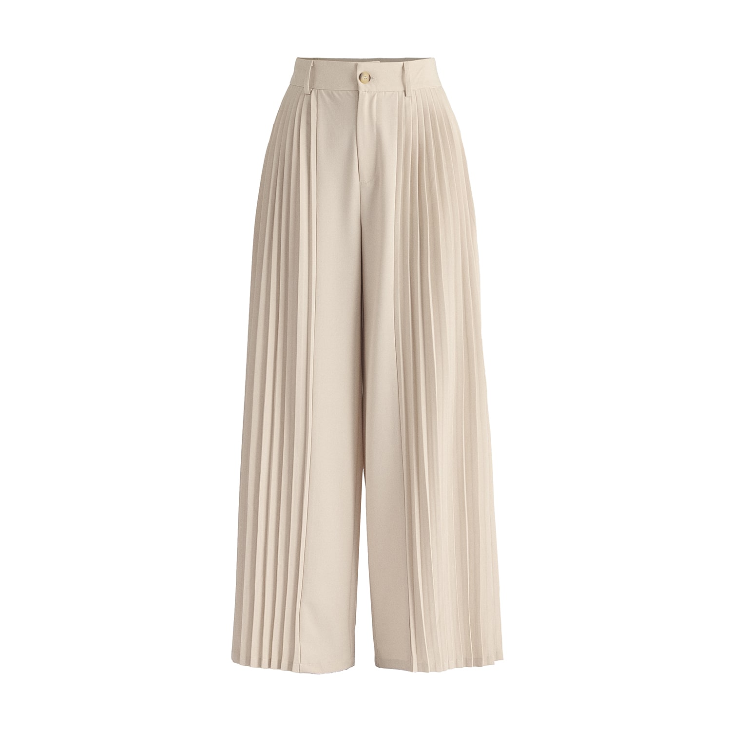 Paisie Women's Neutrals Pleated Wide Leg Trousers In Cream In White