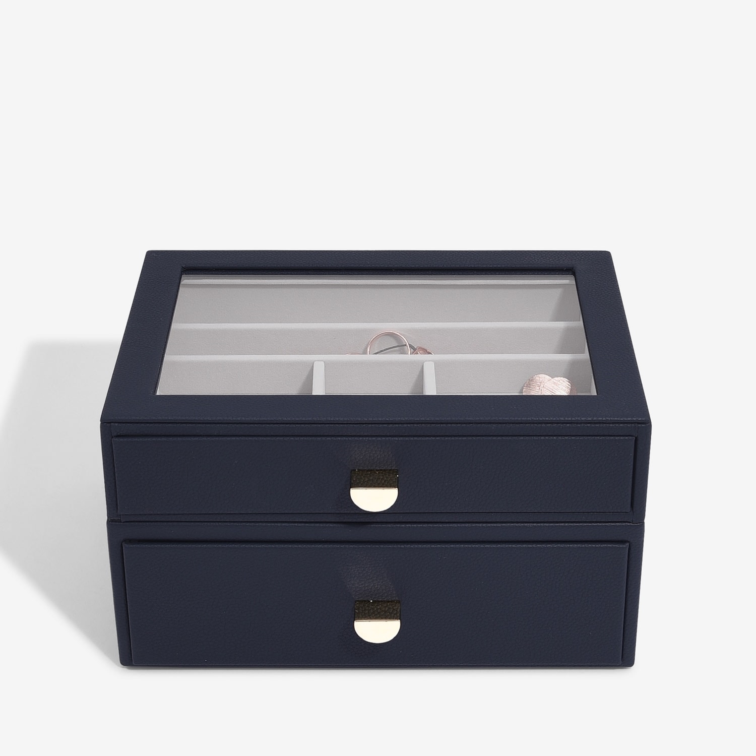 Stackers Women's Blue  Classic Navy Pebble Set Of Two Drawers