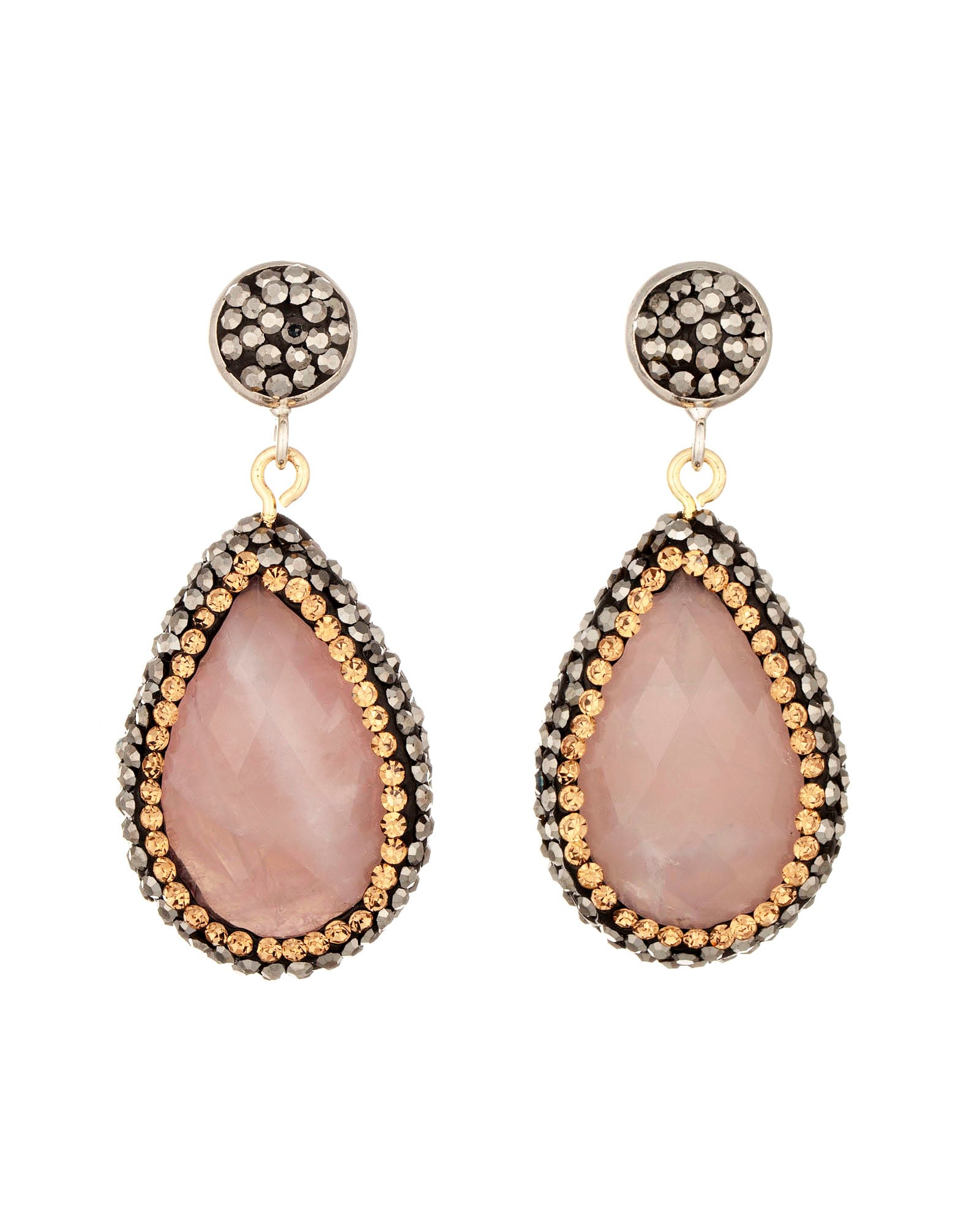 Women’s Rose Quartz Single Drop Earrings Crystals and Co