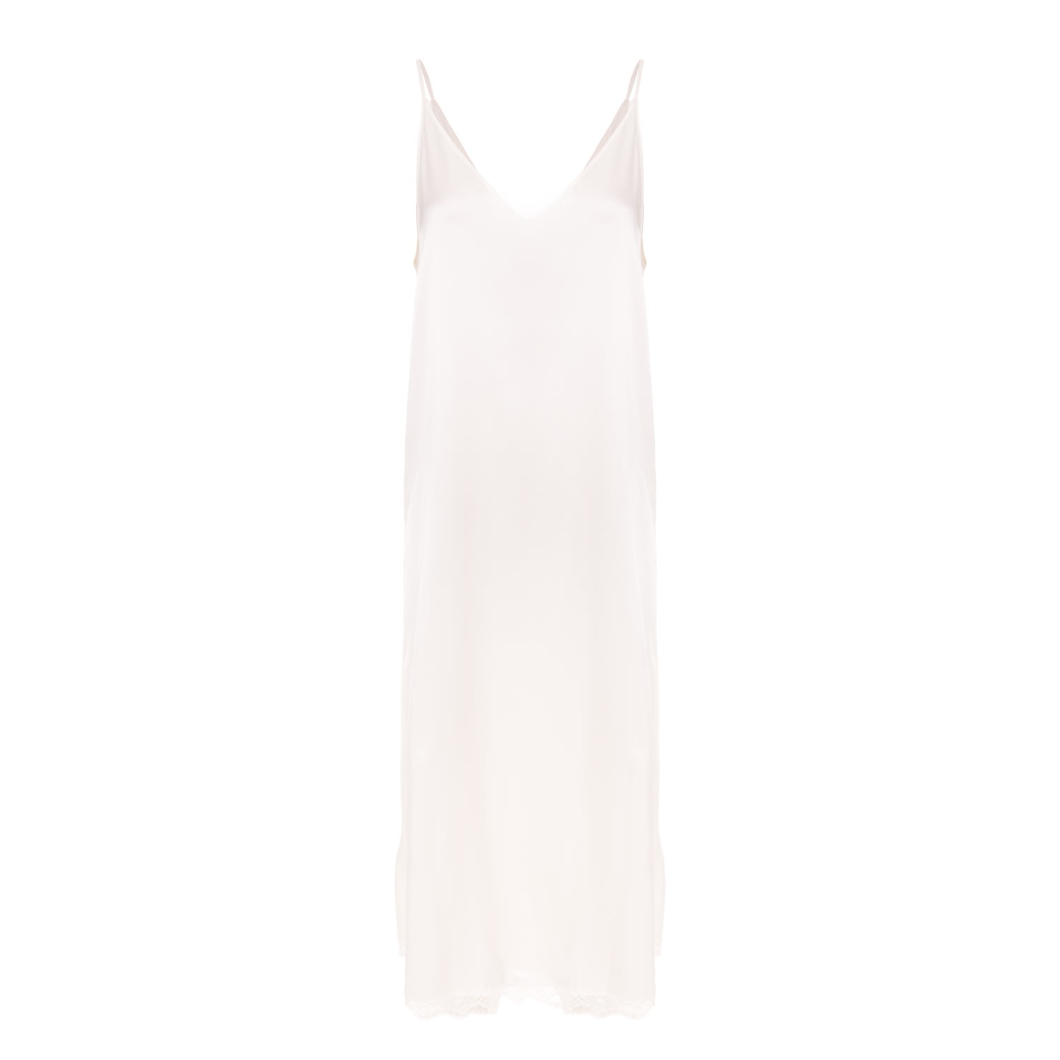 Women’s Neutrals Pure Silk Slip Dress In Ivory With Adjustable Straps Extra Large Izabela Mandoiu