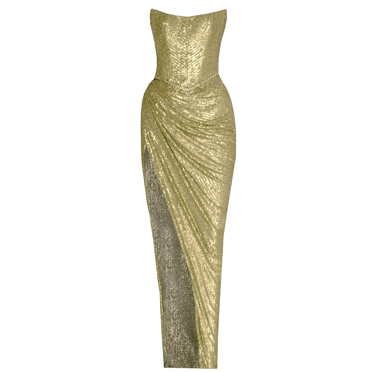 Angelika Jozefczyk Women's Gaia Sequin Evening Gown Gold In Gold