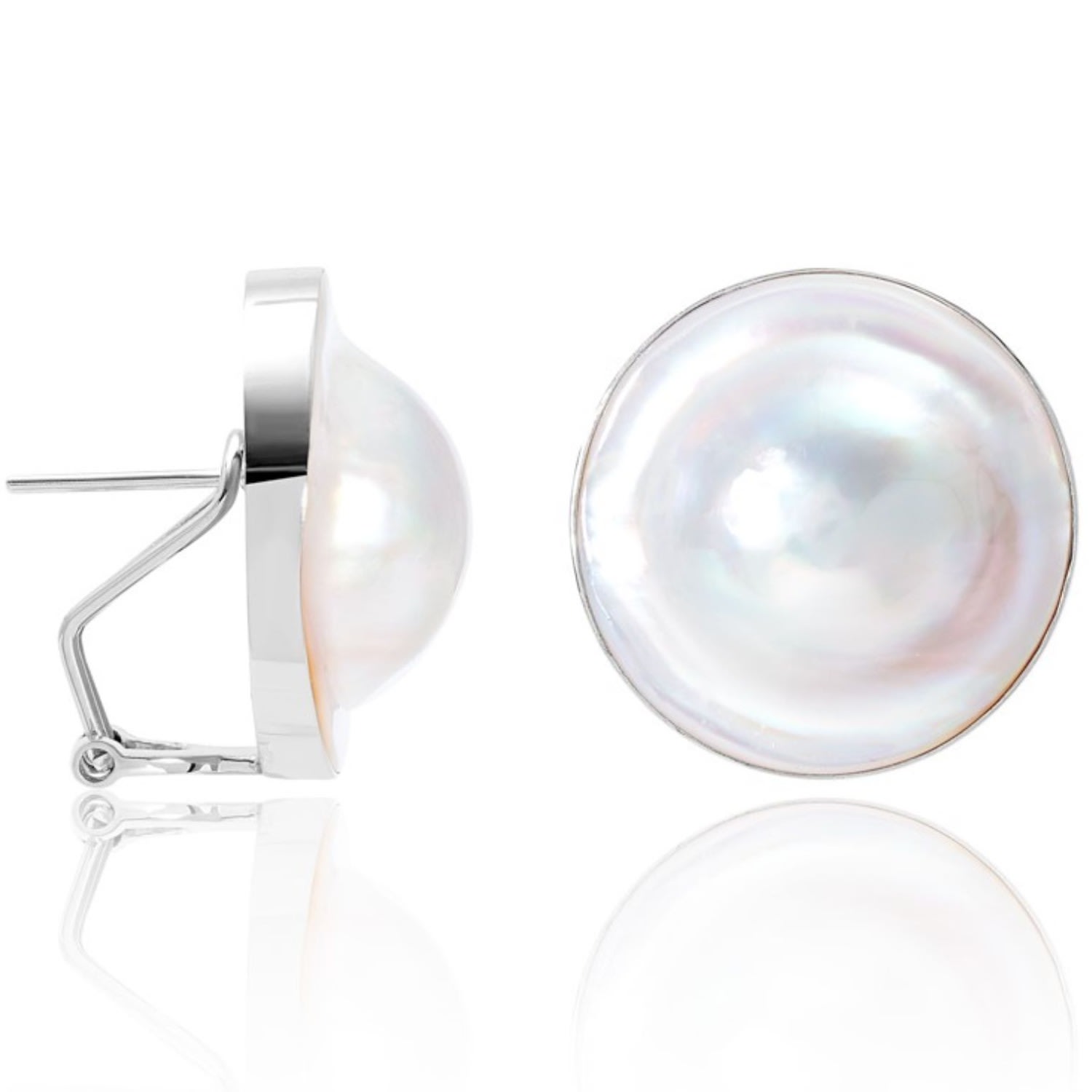 Pearls Of The Orient Online Women's Margarita Large Blue Blister Pearl Earrings Set In Sterling Silver