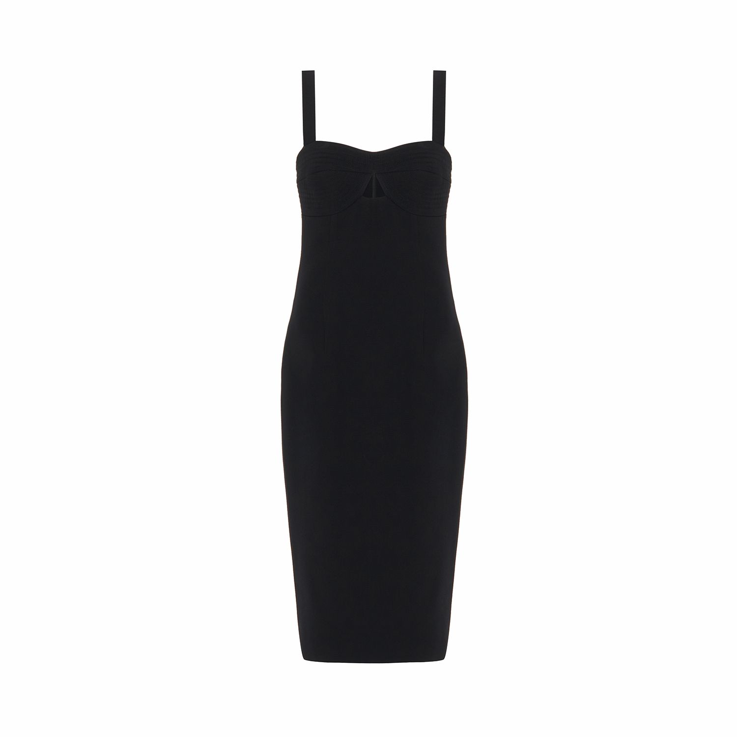 Rue Les Createurs Women's Bust Cups Strappy Black Midi Dress In Black