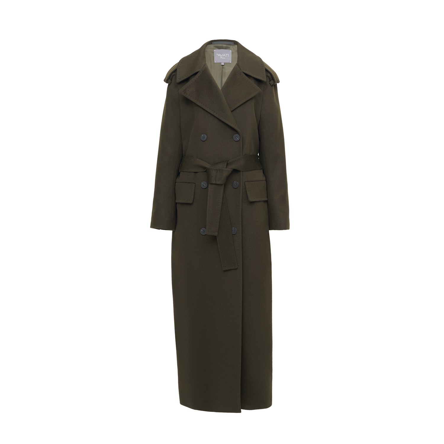 Inavati Women's Forest Green Double-breasted Wool Coat In Green