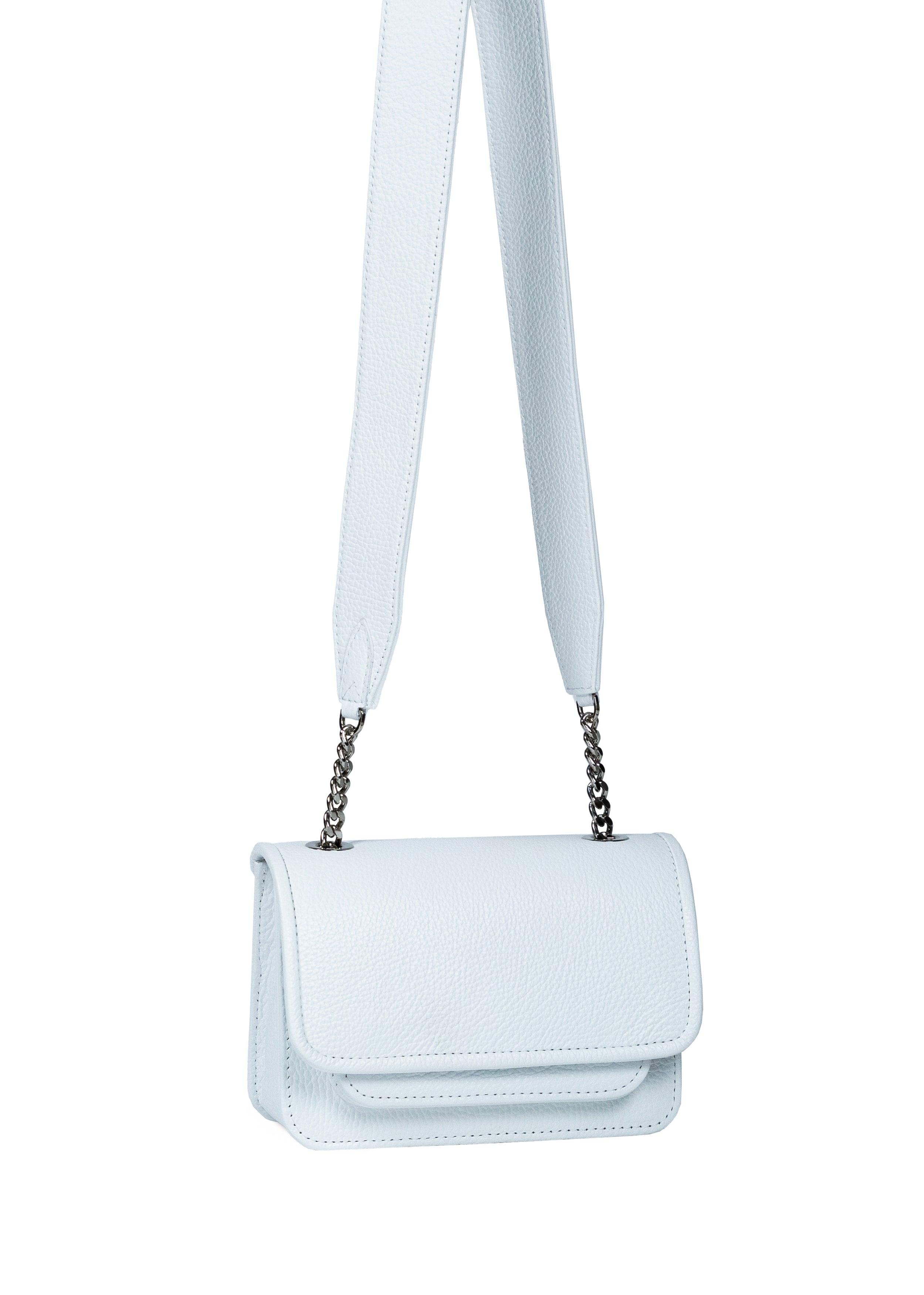 Mini Bag White With Leather Handle | VASKALA | Wolf & Badger