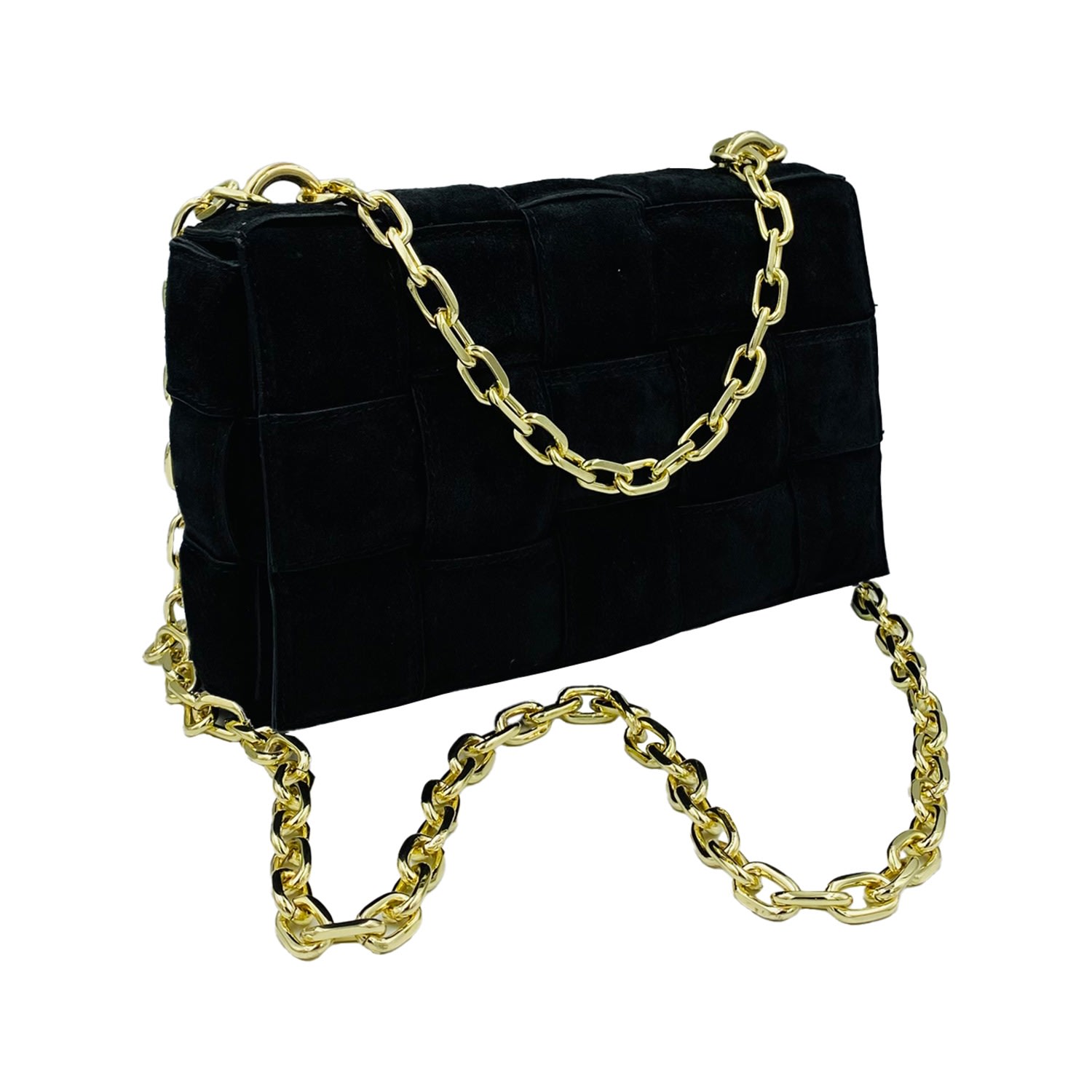 Women’s Braided Suede Handbag Black One Size Angelika Jozefczyk