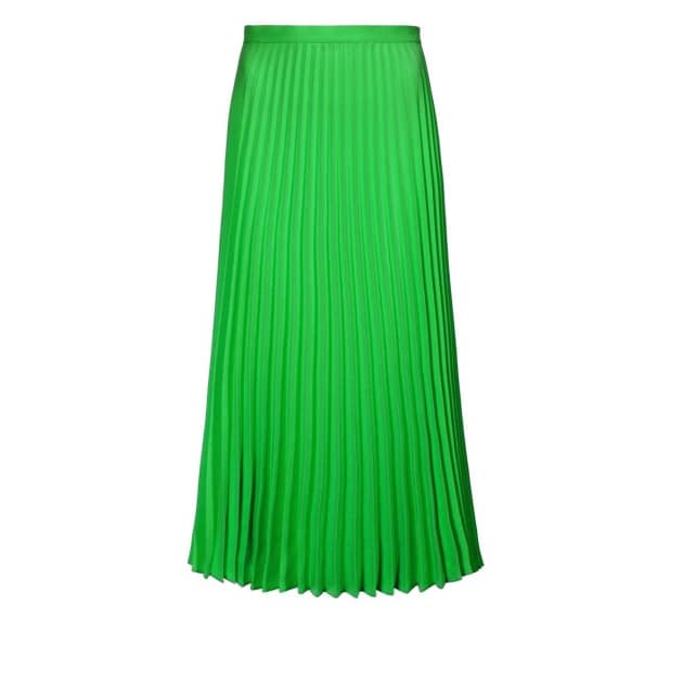 designer pleated midi skirt