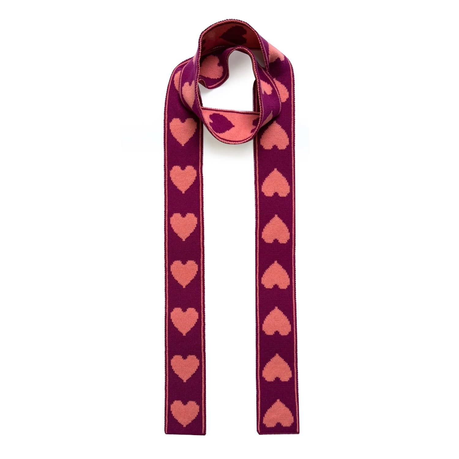 Ingmarson Women's Pink / Purple Heart Wool & Cashmere Thin Scarf Purple & Pink In Red