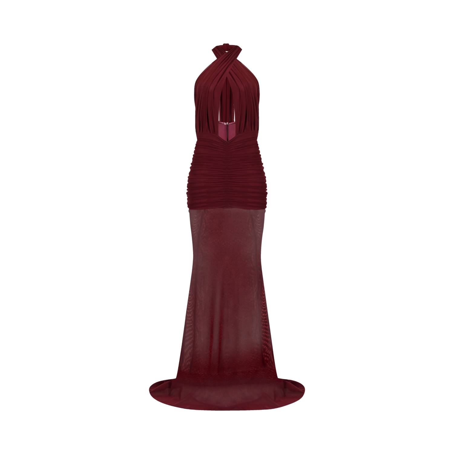 Khéla The Label Women's Red Forbidden Fruit Mesh Maxi Dress In Burgundy In Red