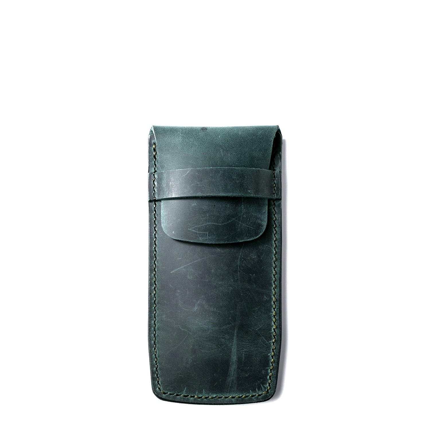 Roarcraft Men's Handmade Flap Covered Leather Watch Case - Green In Green