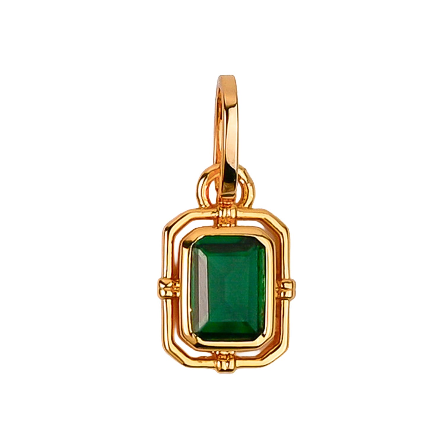 Zynnia Collective Women's Gold / Green May/emerald Birthstone Charm In Green