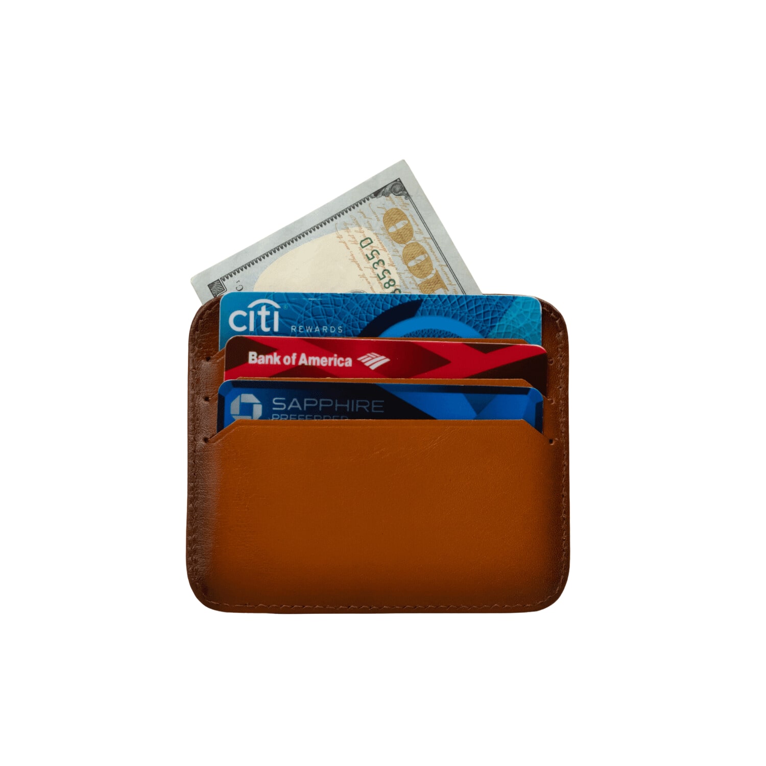 Leathere Women's Fine Leather Card Holder - Rustic Brown - Bellevue