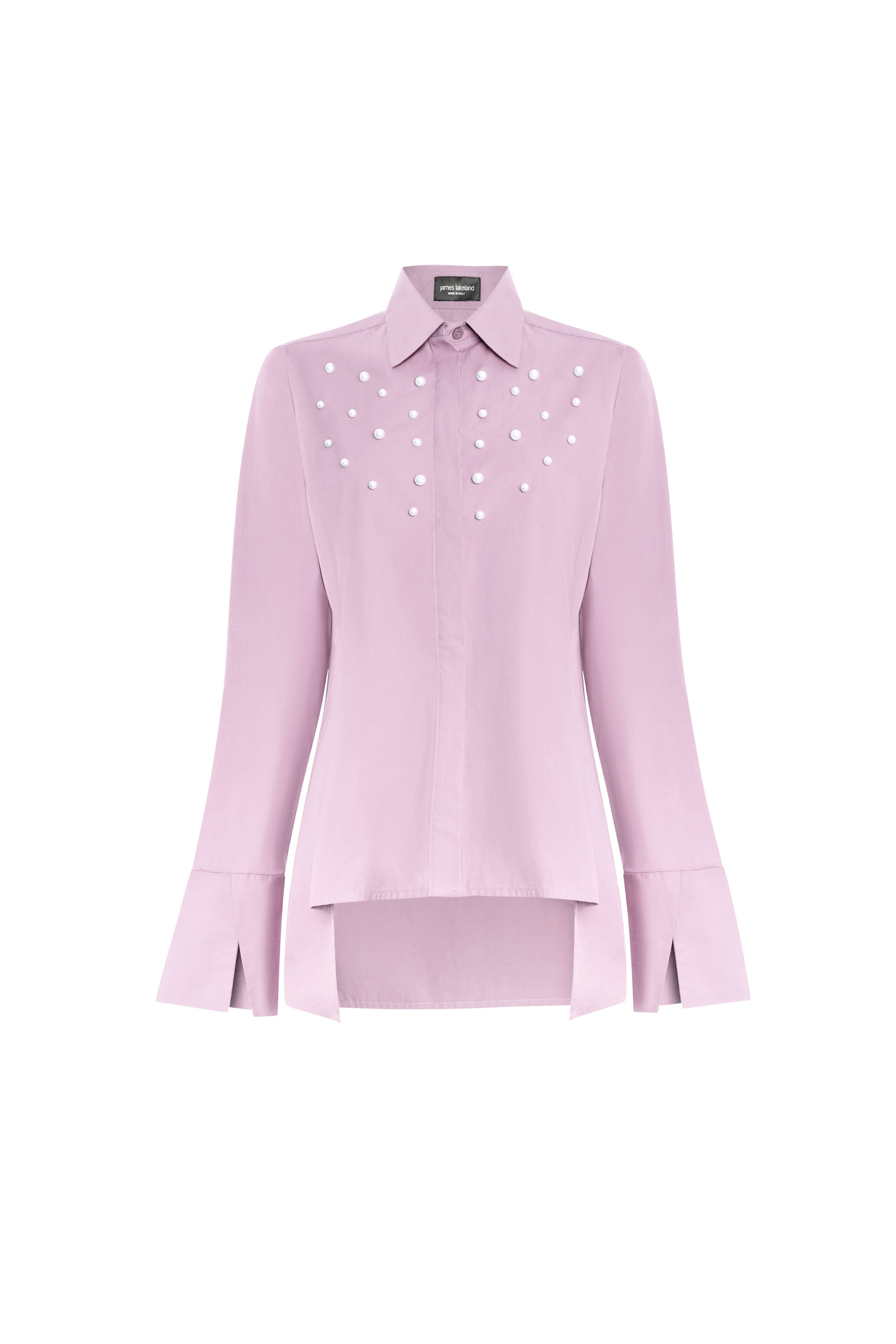 James Lakeland Women's Pink / Purple Pearl Detail Shirt Pale Pink