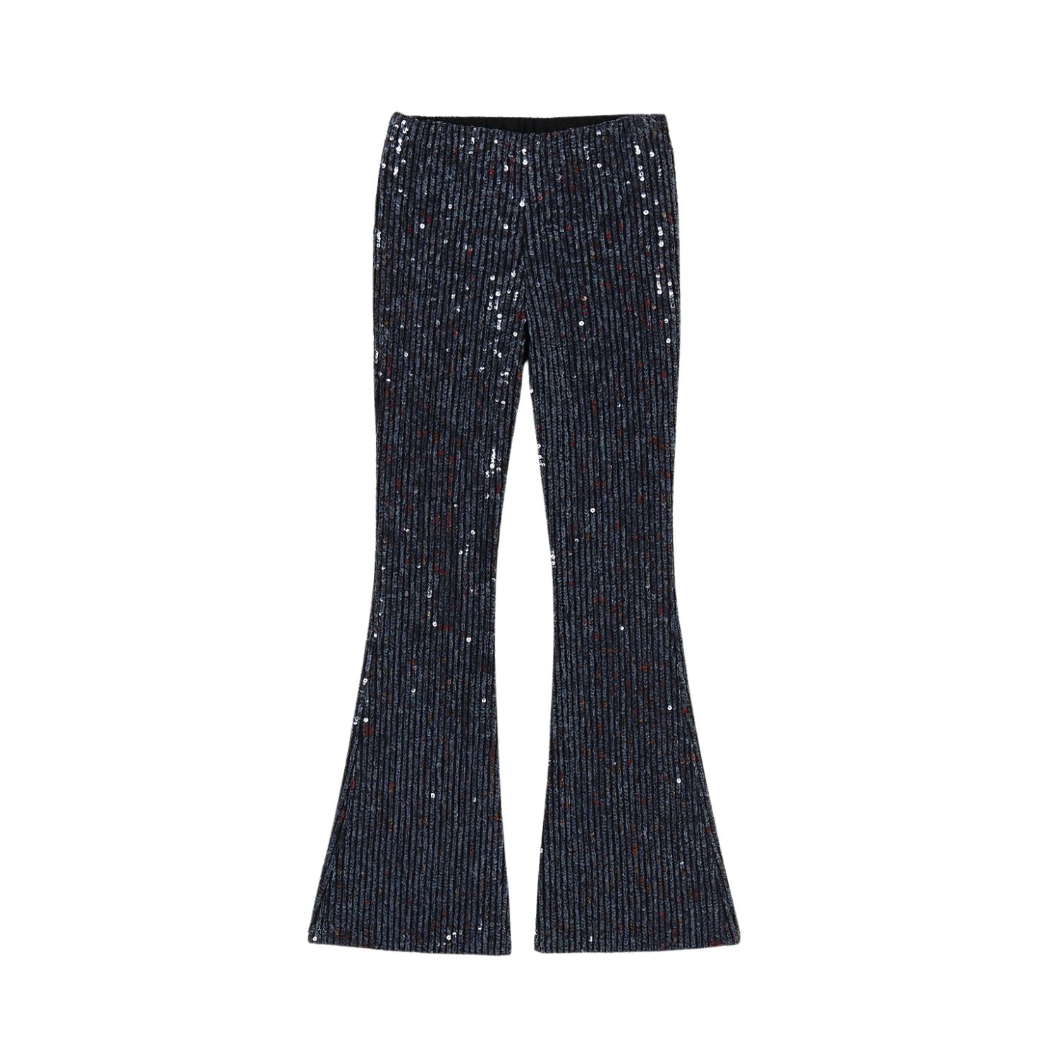 Yorstruly Women's Blue Twist Pants - Midnight Sequinned In Blue