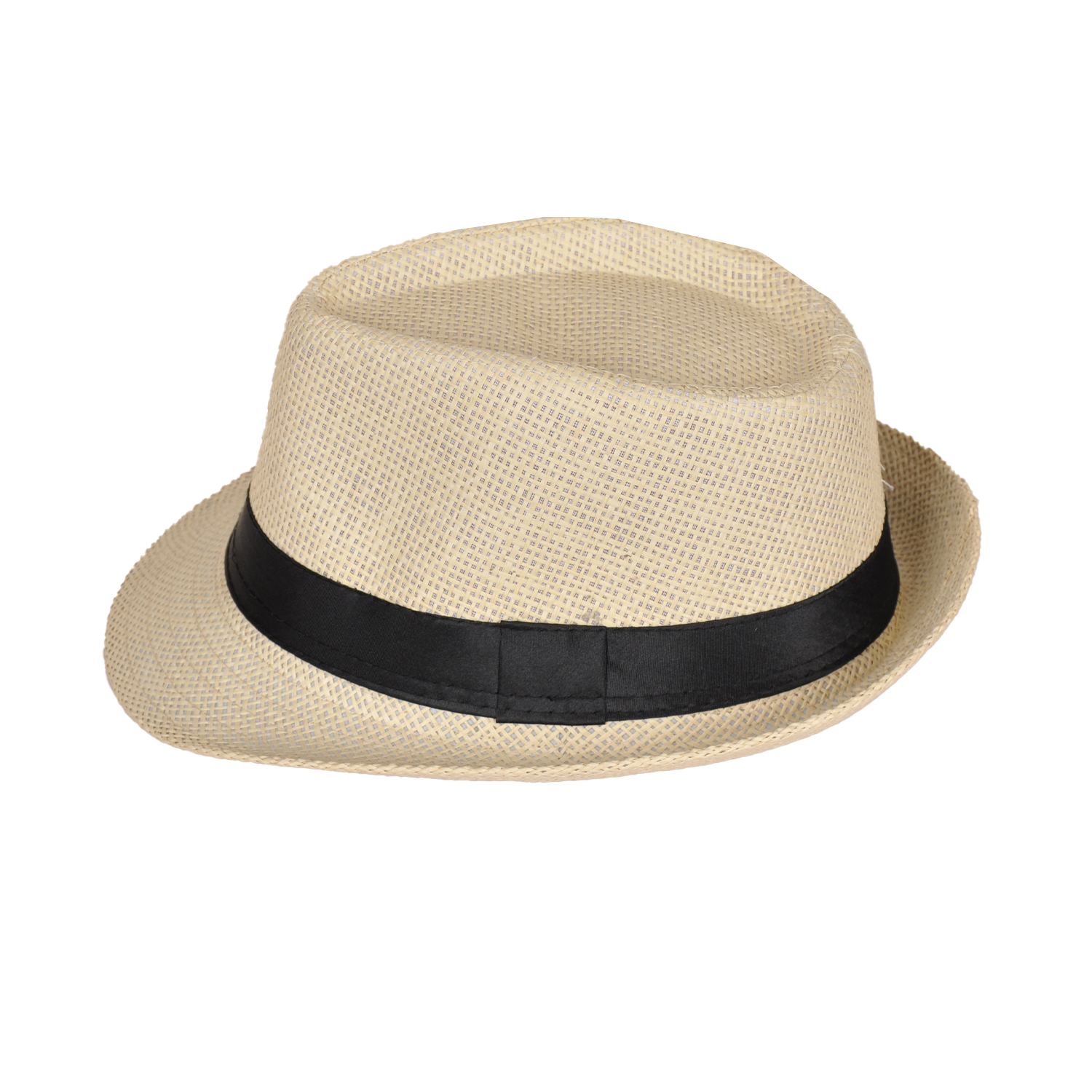 Men's Neutrals Trilby Straw Hat - Off White | David Wej