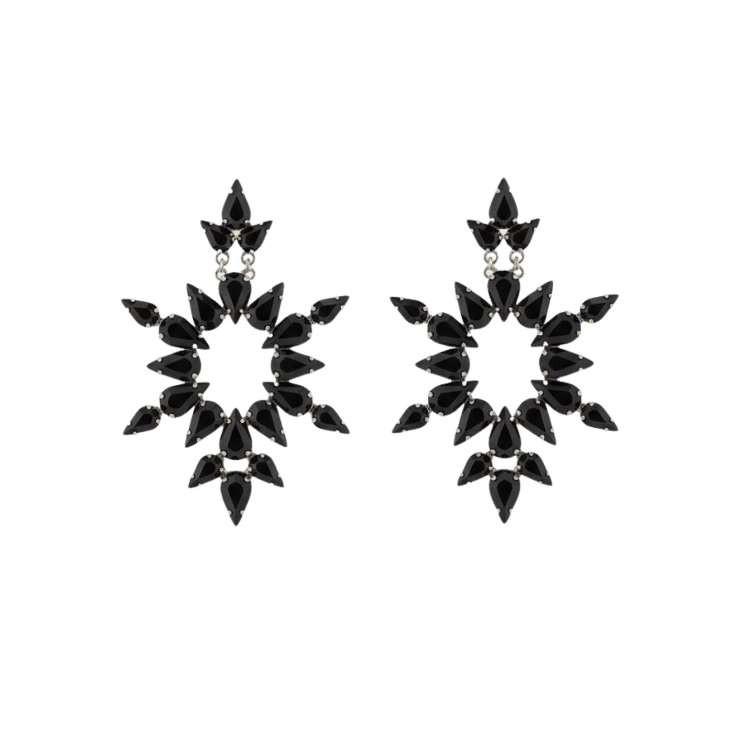 Iskra Women's Silver / Black Crystal Dew Earrings - Silver & Black In Multi