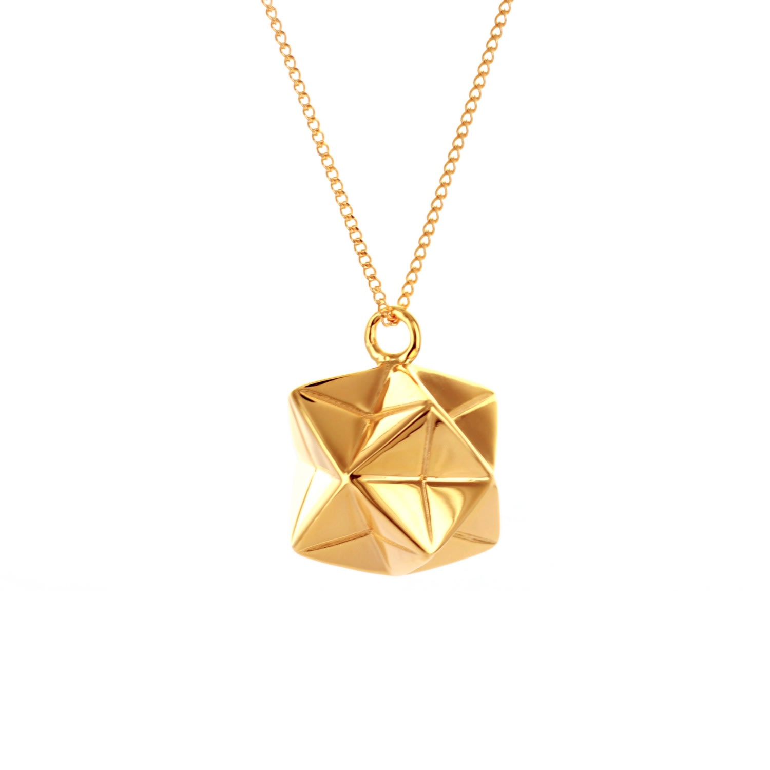 Women’s Magic Ball Necklace Gold Origami Jewellery