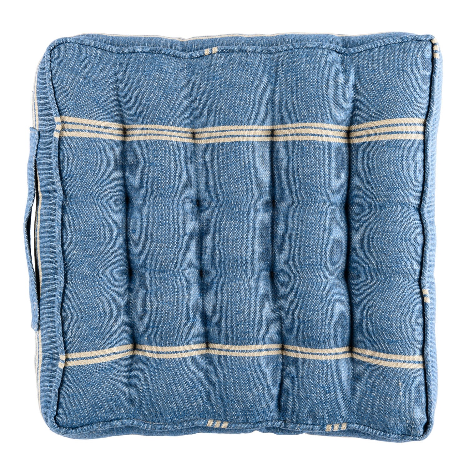Neutrals / Blue Katalin Stripe Linen Chair Cushion By Mindthegap