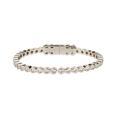 Women’s Round Bezel Bangle - Silver Shymi