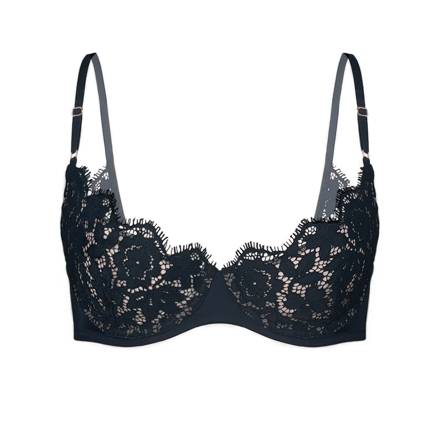 Monique Morin Lingerie Women's Frisson Scoop Demi Bra Black In Black