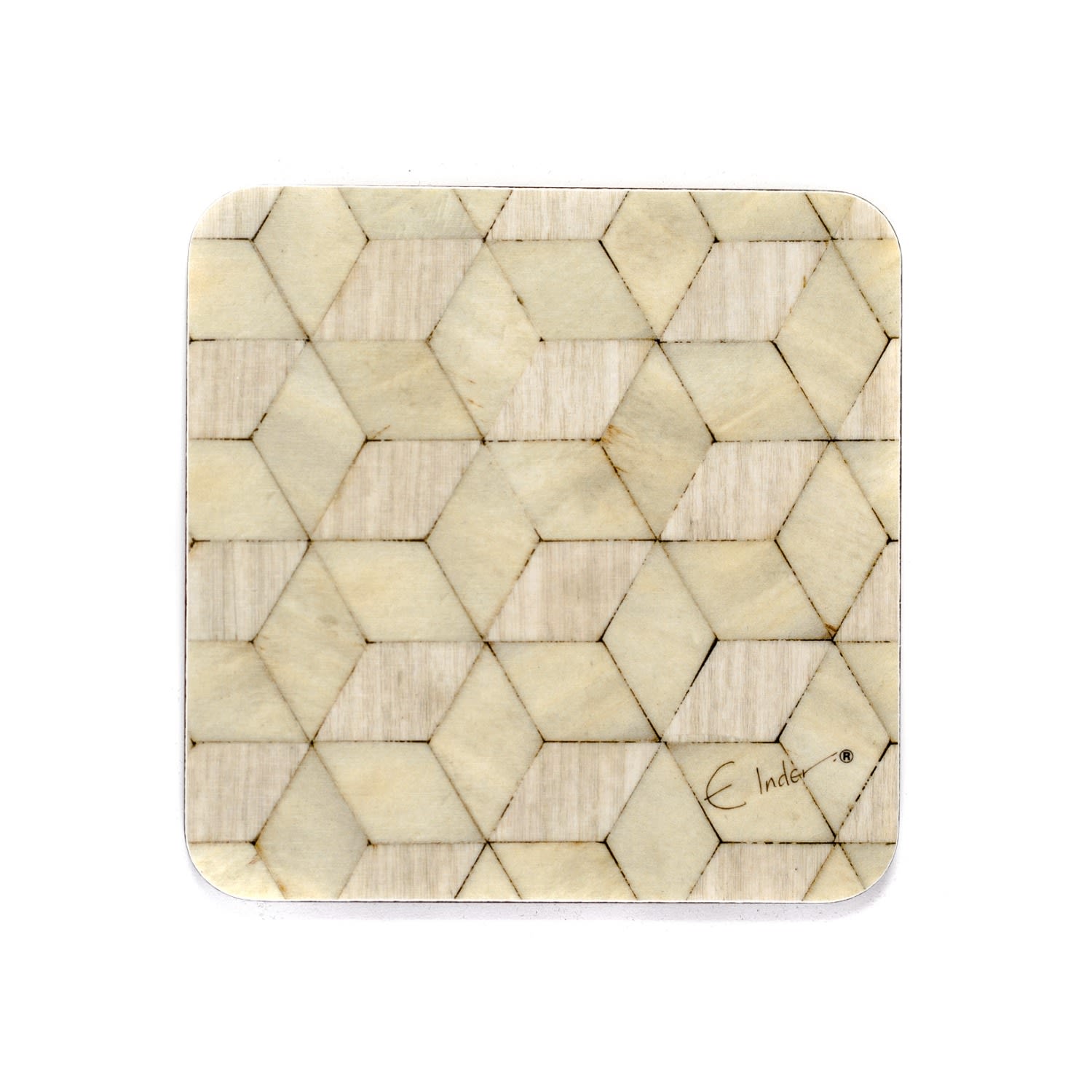 Neutrals Six Coasters Neutral Scandi Design. Heat Proof Melamine. Tied With Ribbon For Gifting. E. Inder Designs