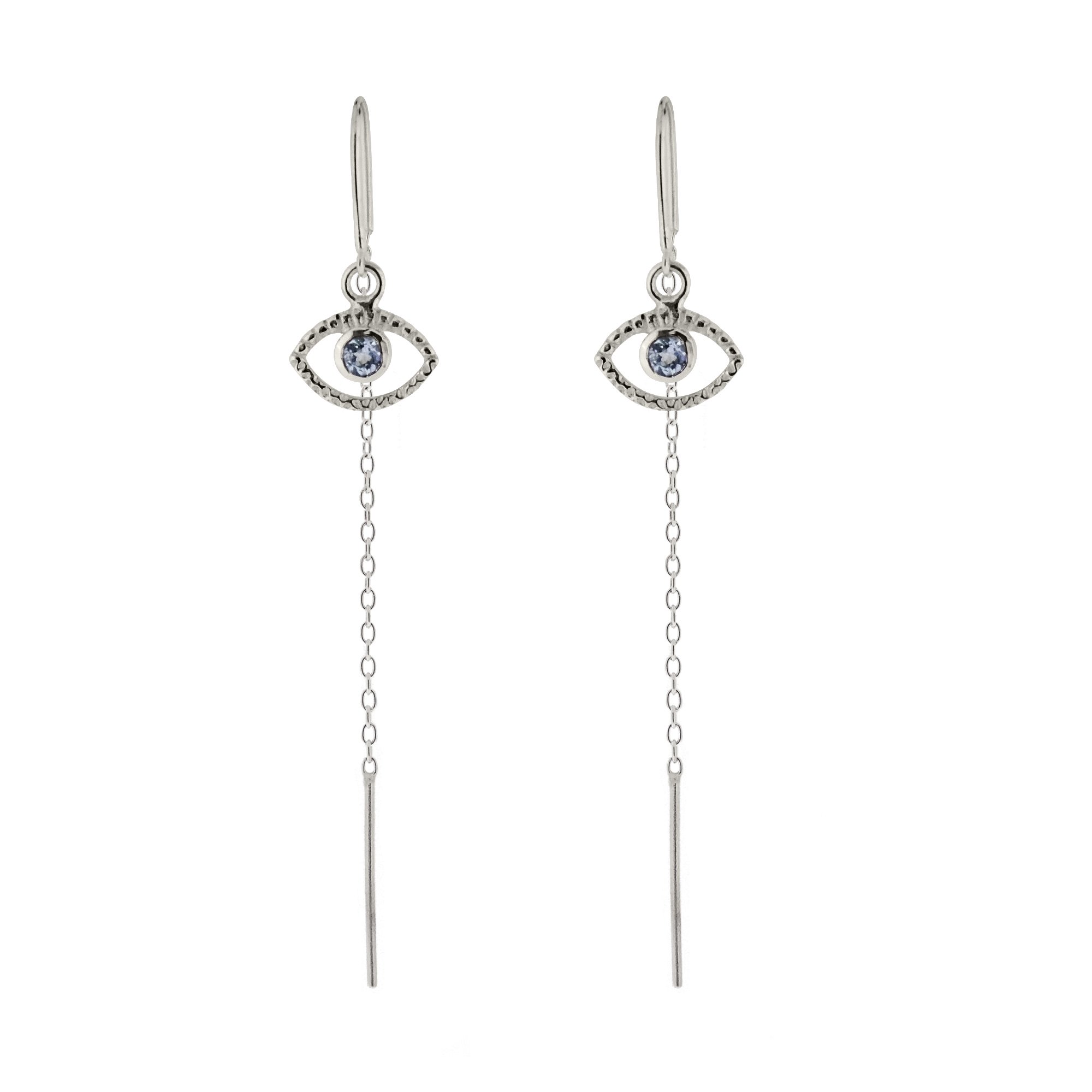 Women’s Eye Of Intuition Silver Threader Earrings - Blue Topaz Charlotte’s Web Jewellery