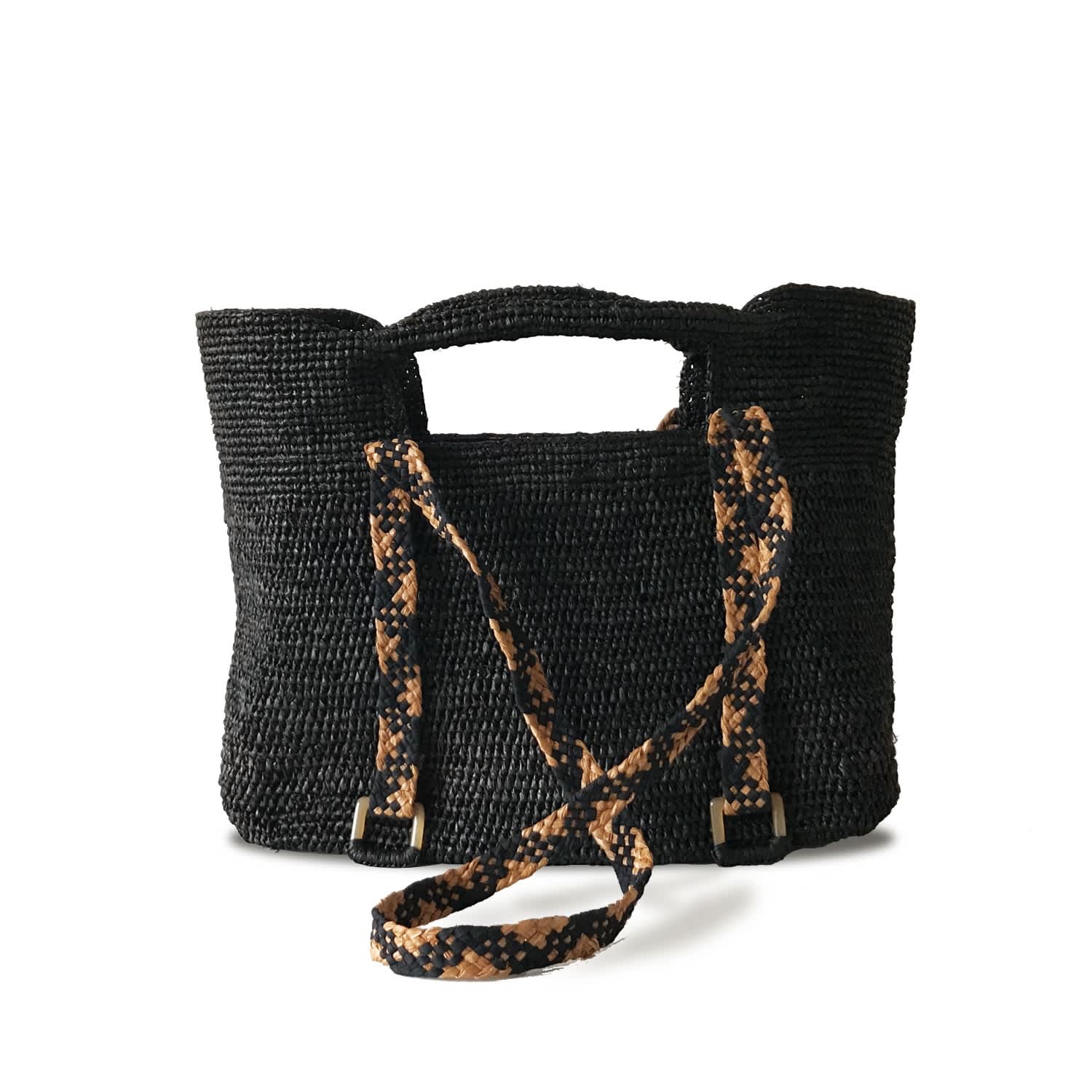 black raffia bag