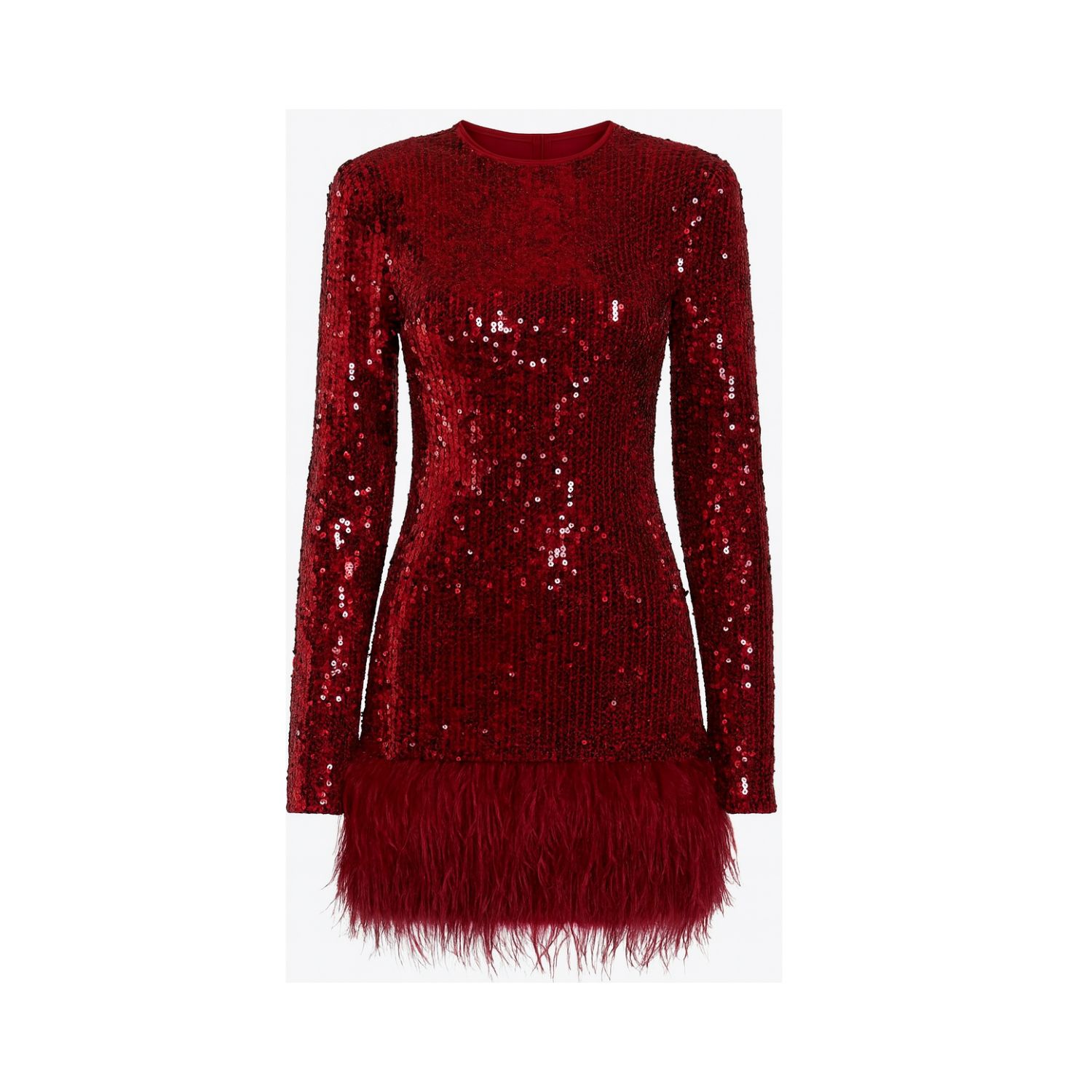Date Boutique Women's Red Valentina Sequin Feather Mini