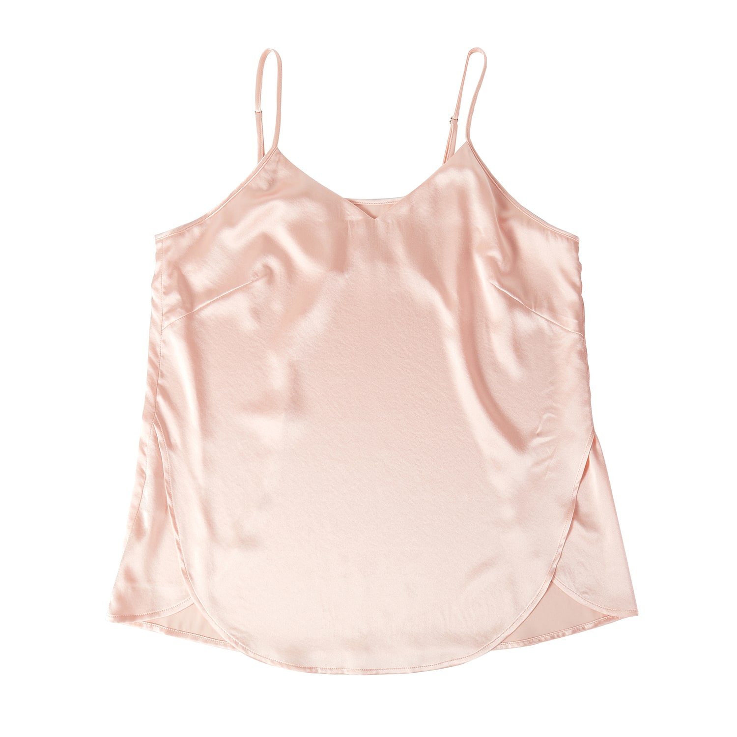 Soft Strokes Silk Women's Pink / Purple Pure Mulberry Silk Petal Camisole, V Neck Spaghetti Strap Silk Charmeuse Pink In Pink/purple