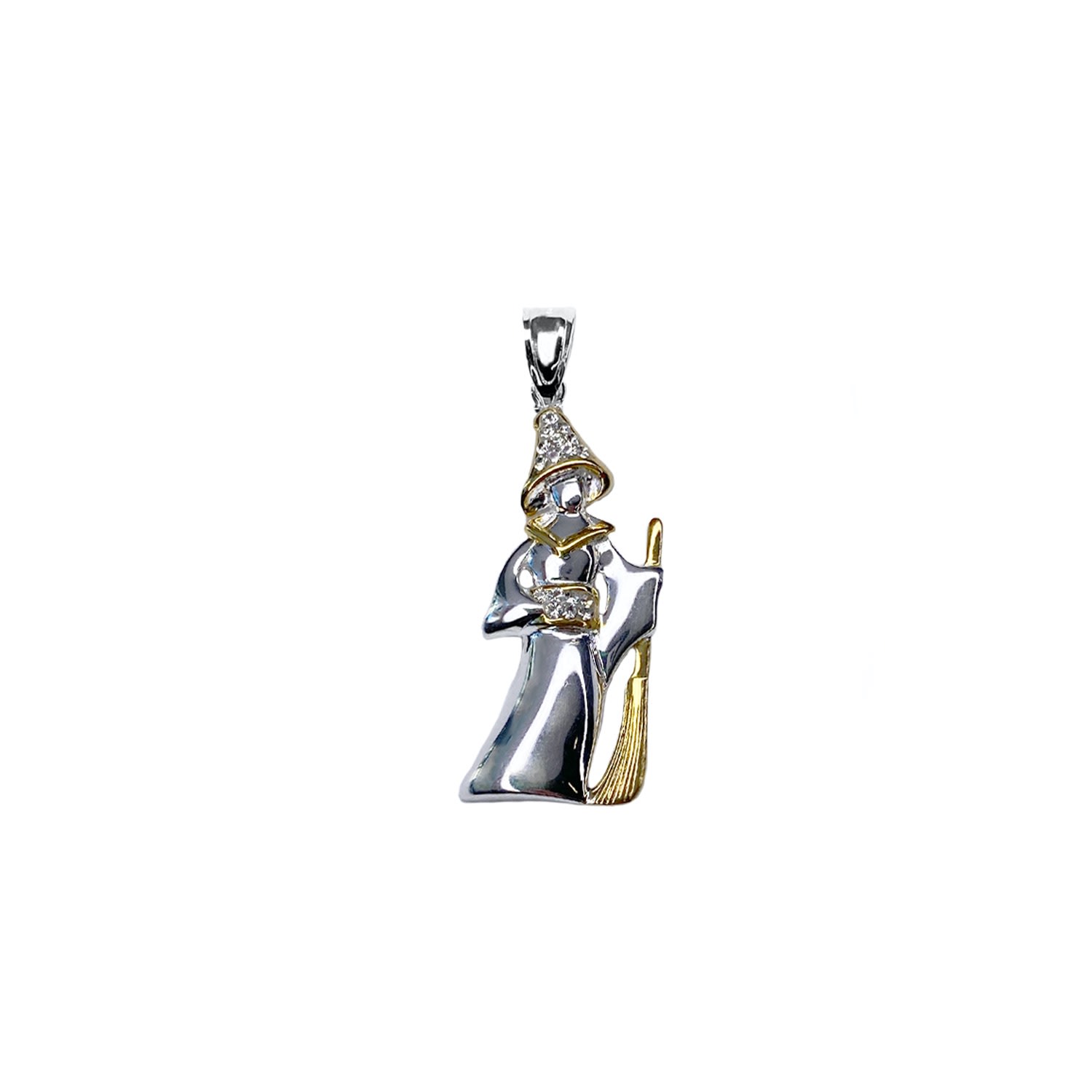 Women’s Silver / Gold Wizard With Crystals Pendant Gold & Honey