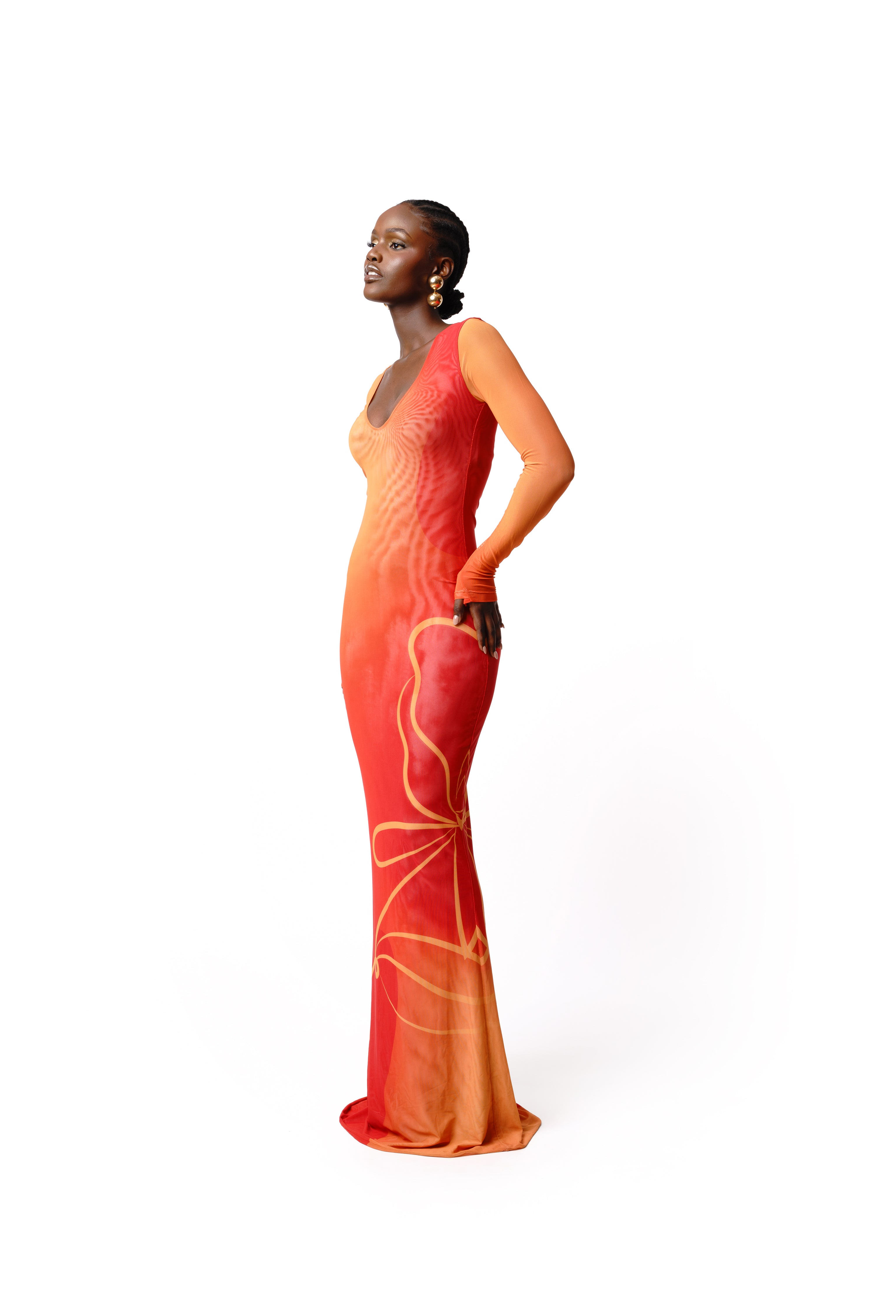 Ofuure Women's Pink Melia Maxi Dress In Orange