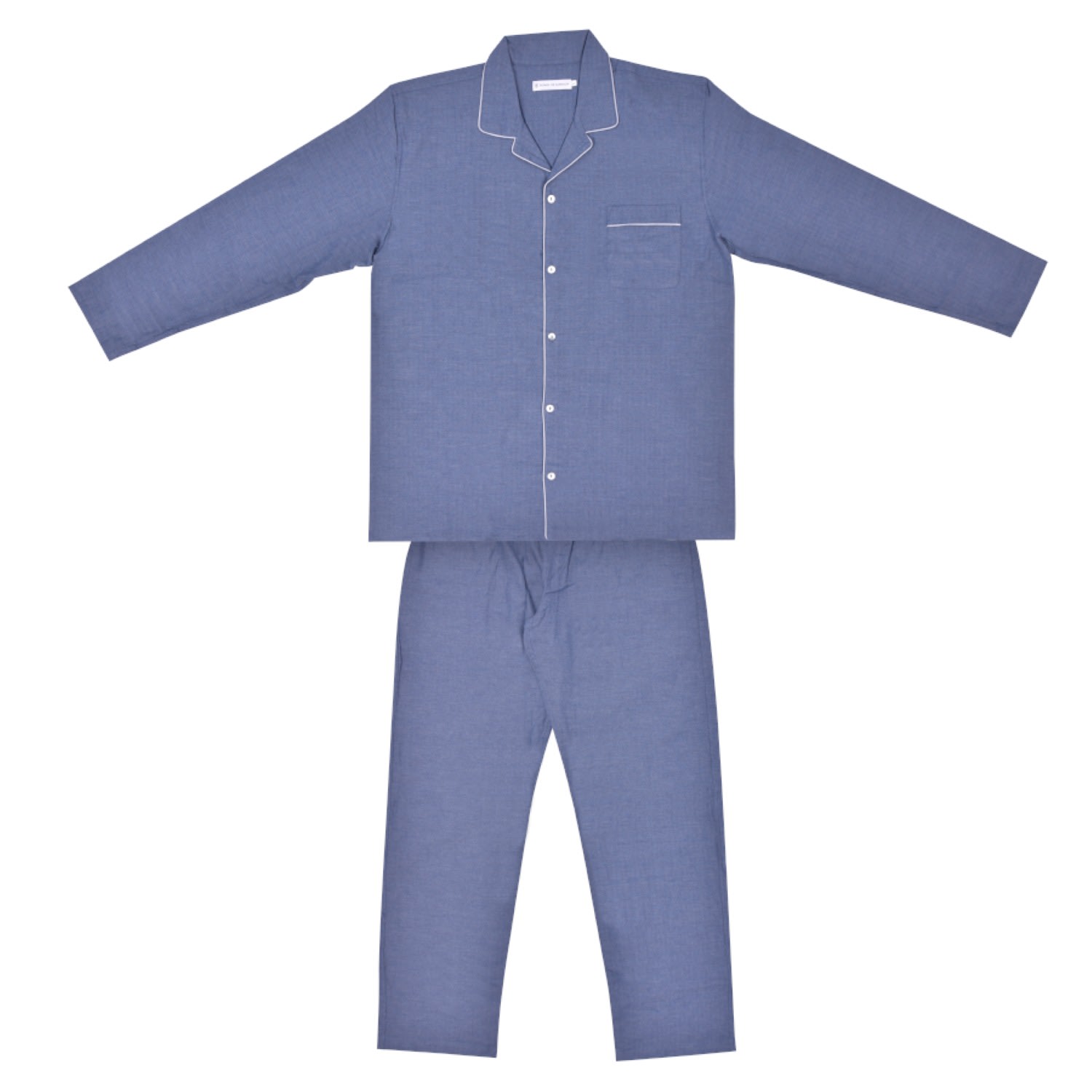 Bown Of London Ladies Pyjamas Brushed Cotton Blue - Capri In Blue