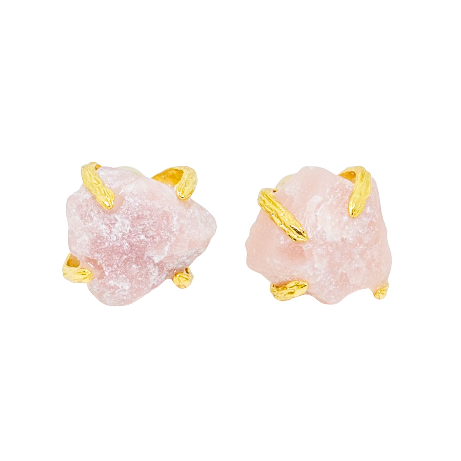 Jiaying Wang Wjy Studio London Women's Pink / Gold Elemental Birth Natural Opal Stud Earrings In Multi