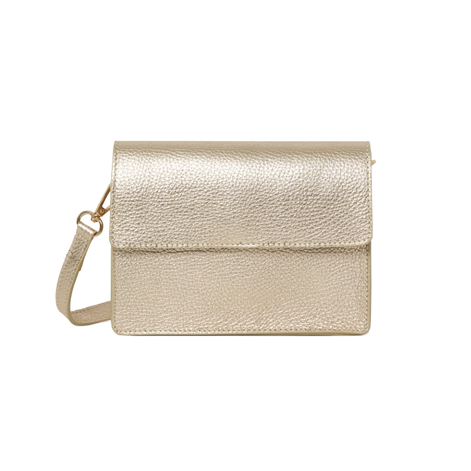 Women’s Anzio Clutch Bag With Leather Strap In Gold One Size Betsy & Floss