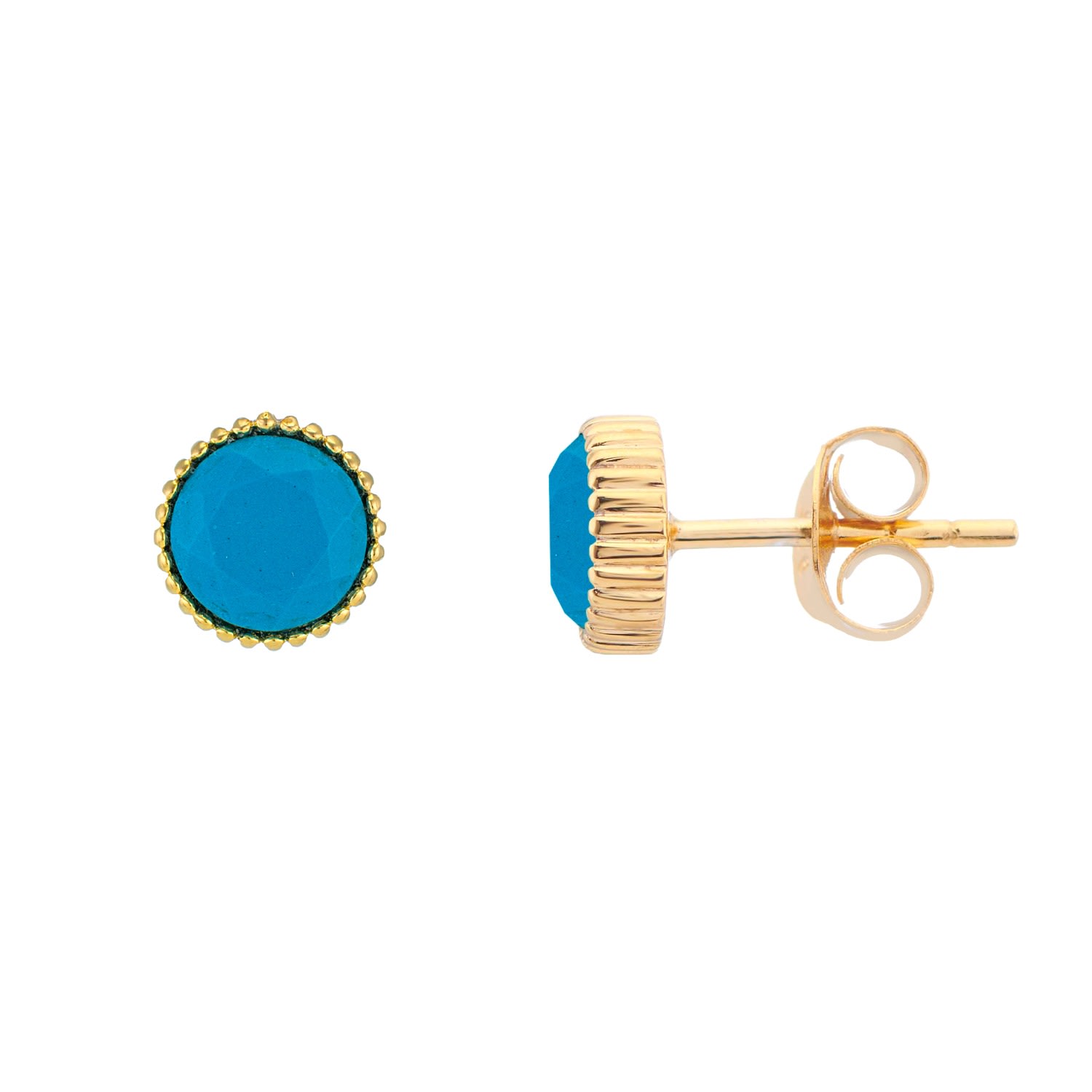 Auree Jewellery Women's Blue / Gold Barcelona December Turquoise Birthstone Stud Earrings