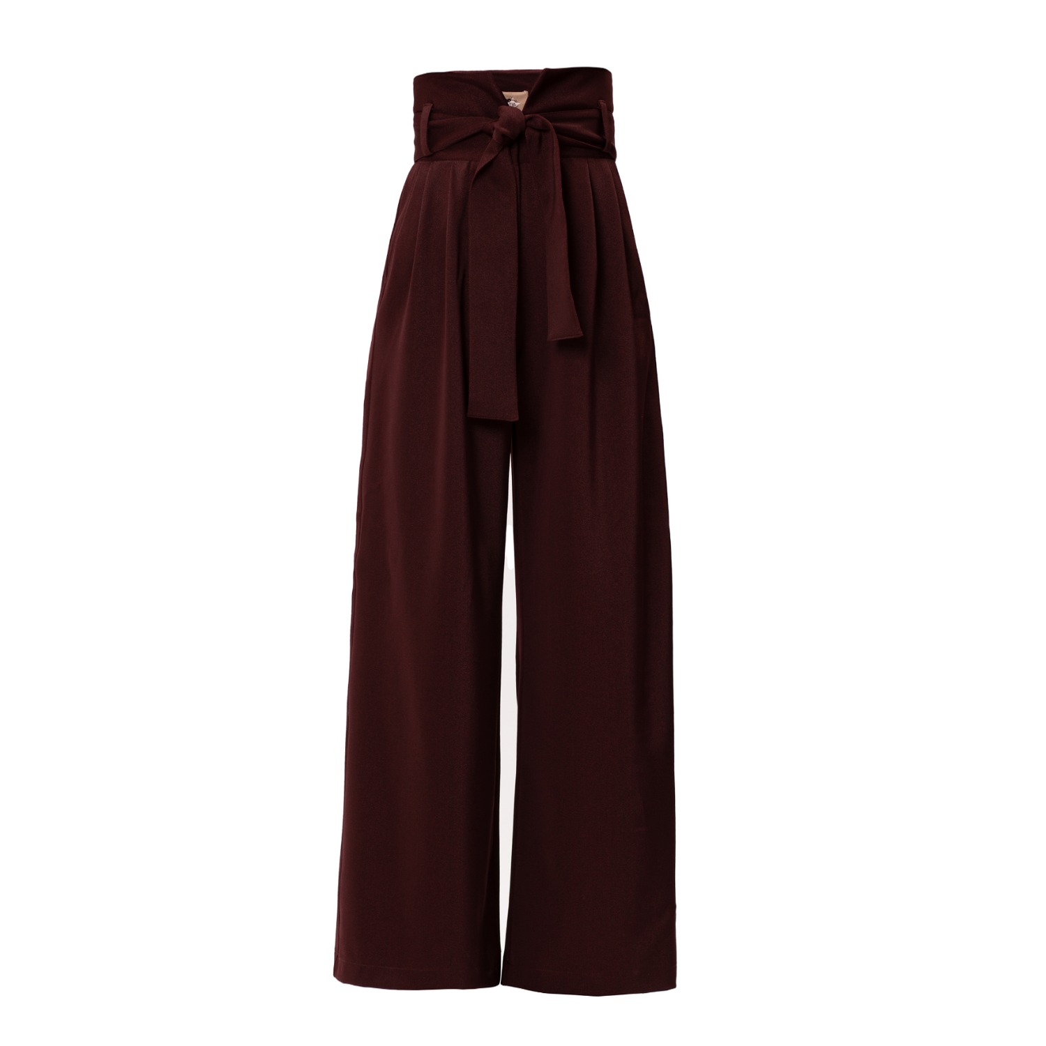 bcbg-burgundy-lace-peplum-top-black-wide-leg-pants-pointed-toe