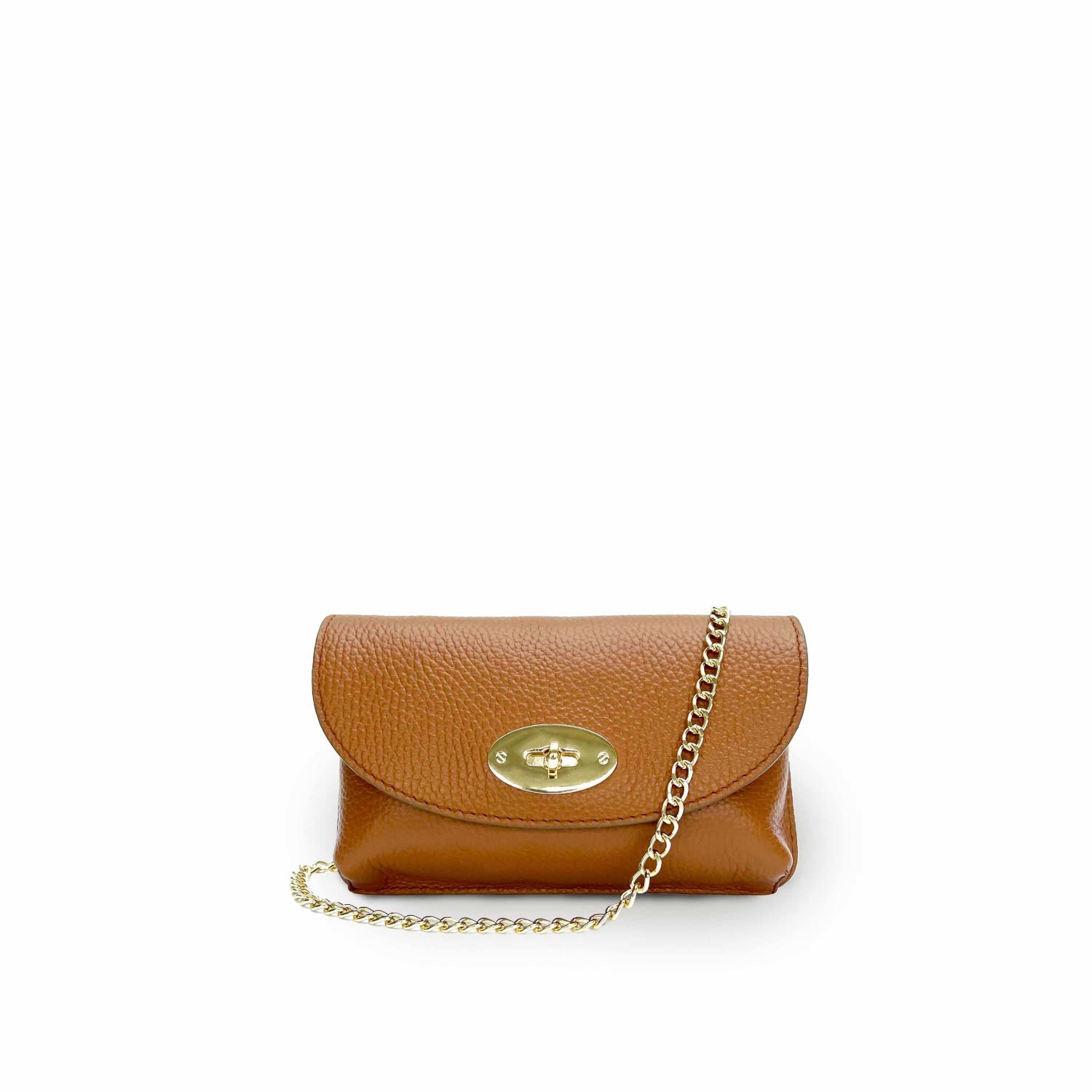 Apatchy London Women's Brown The Mila Tan Leather Phone Bag In Black