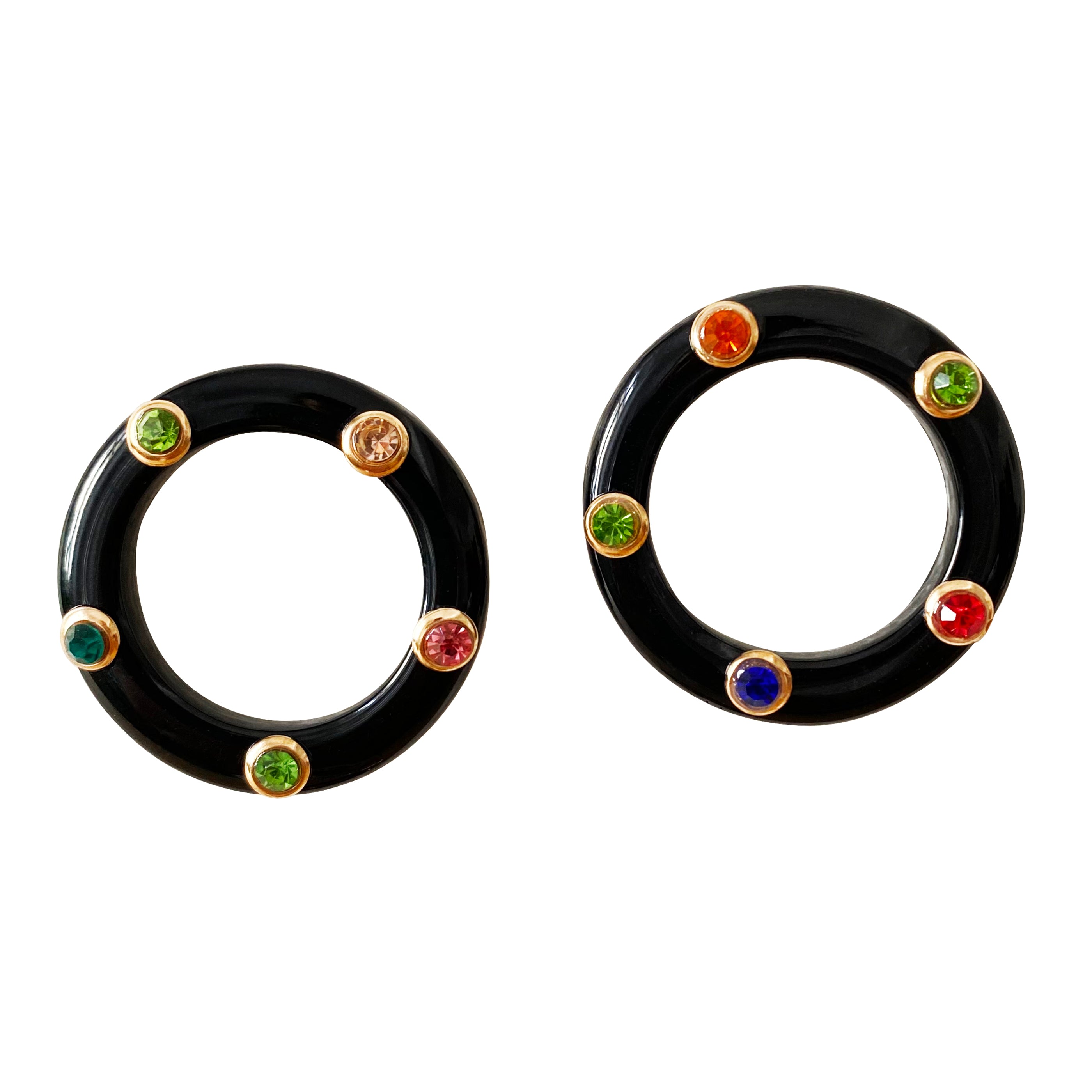 Smilla Brav Women's Gold / Black Recycled Resin Earrings Cassandra In Multi