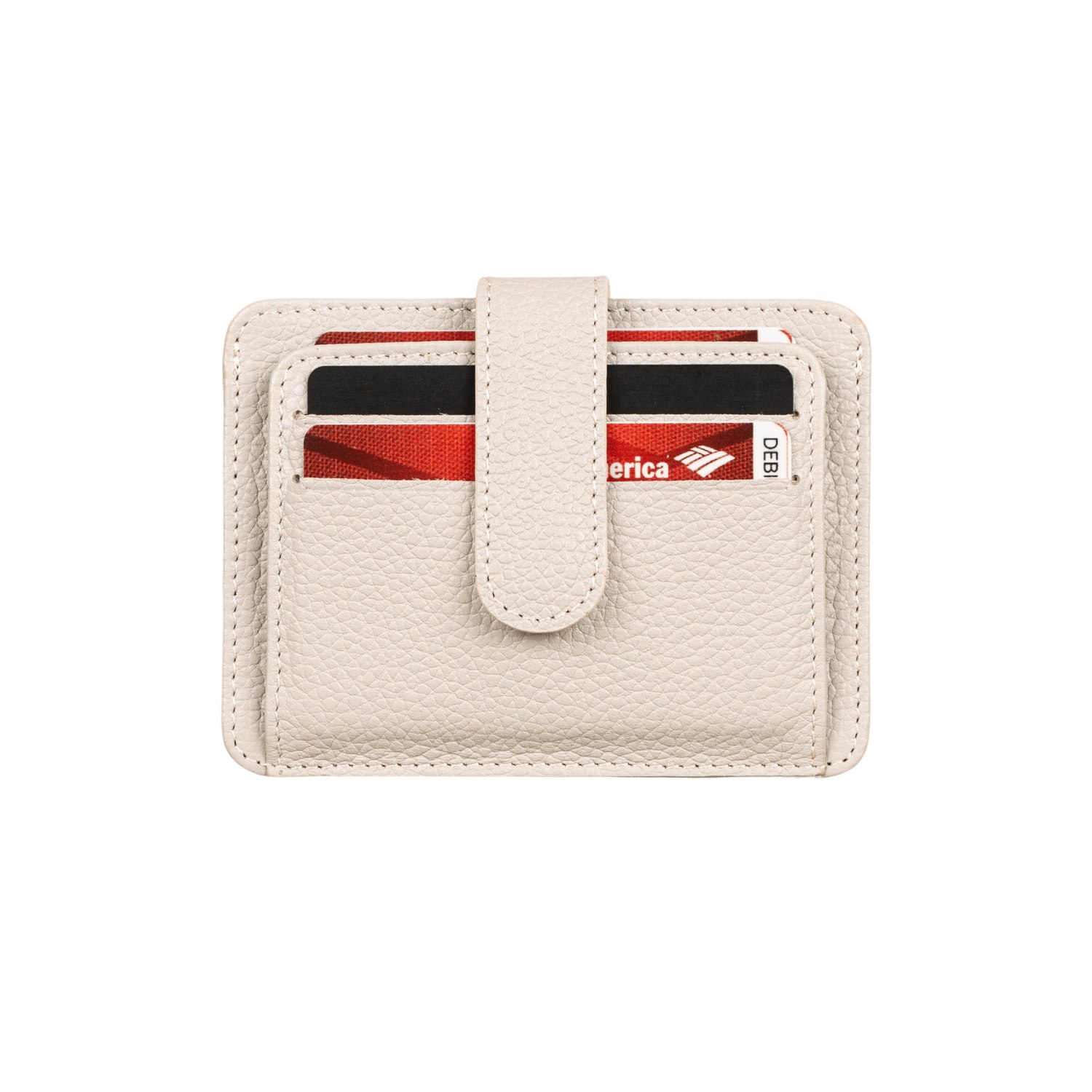 Leathere Women's Leather Card Holder Wallet With Id Window - Light Grey - Miami