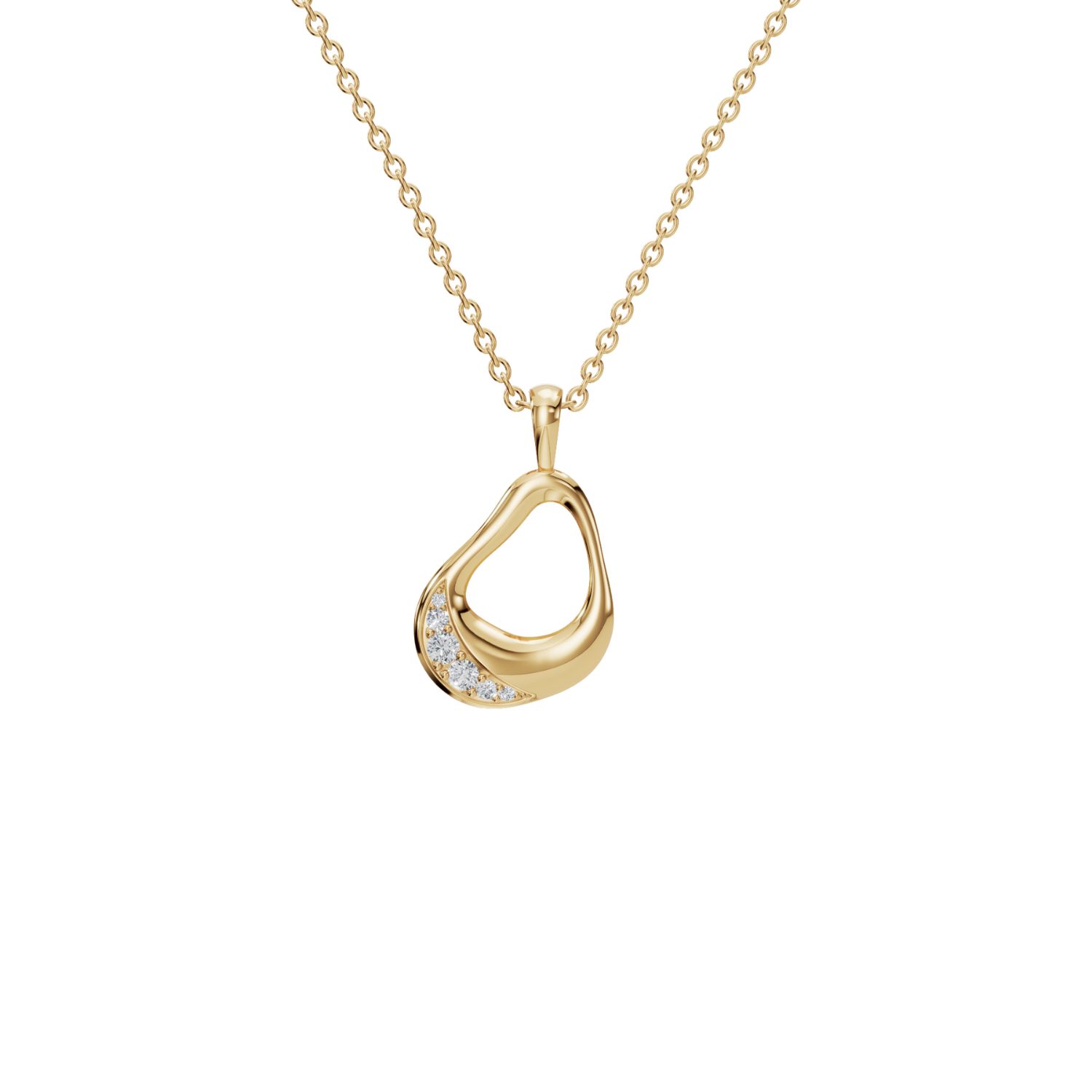 Aya Fine Jewelry Women's White / Yellow / Rose Gold Fourteen Kt Open Abstract Diamond Pendant Necklace