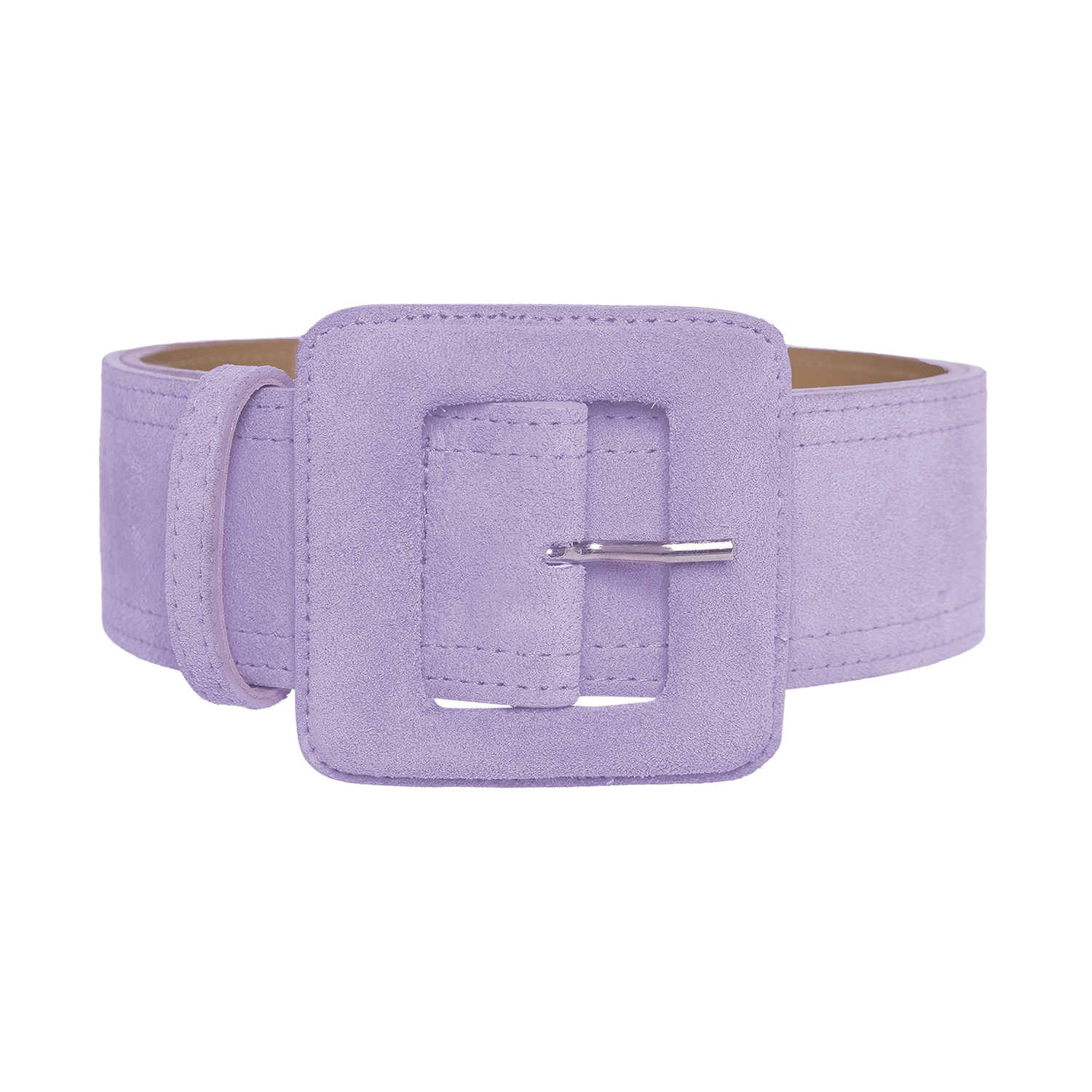 Suede Square Buckle Belt - Lavender | BeltBe | Wolf & Badger