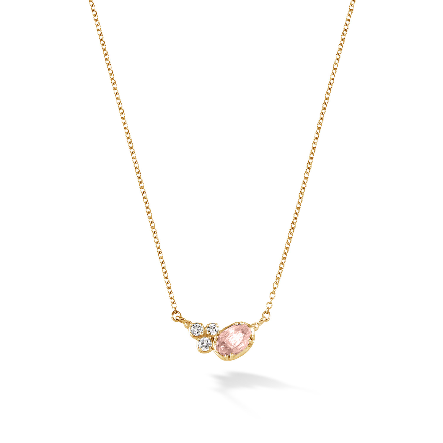 Dower & Hall Women's Fine Yellow Gold Stargazer Oval Morganite Pendant In Gold