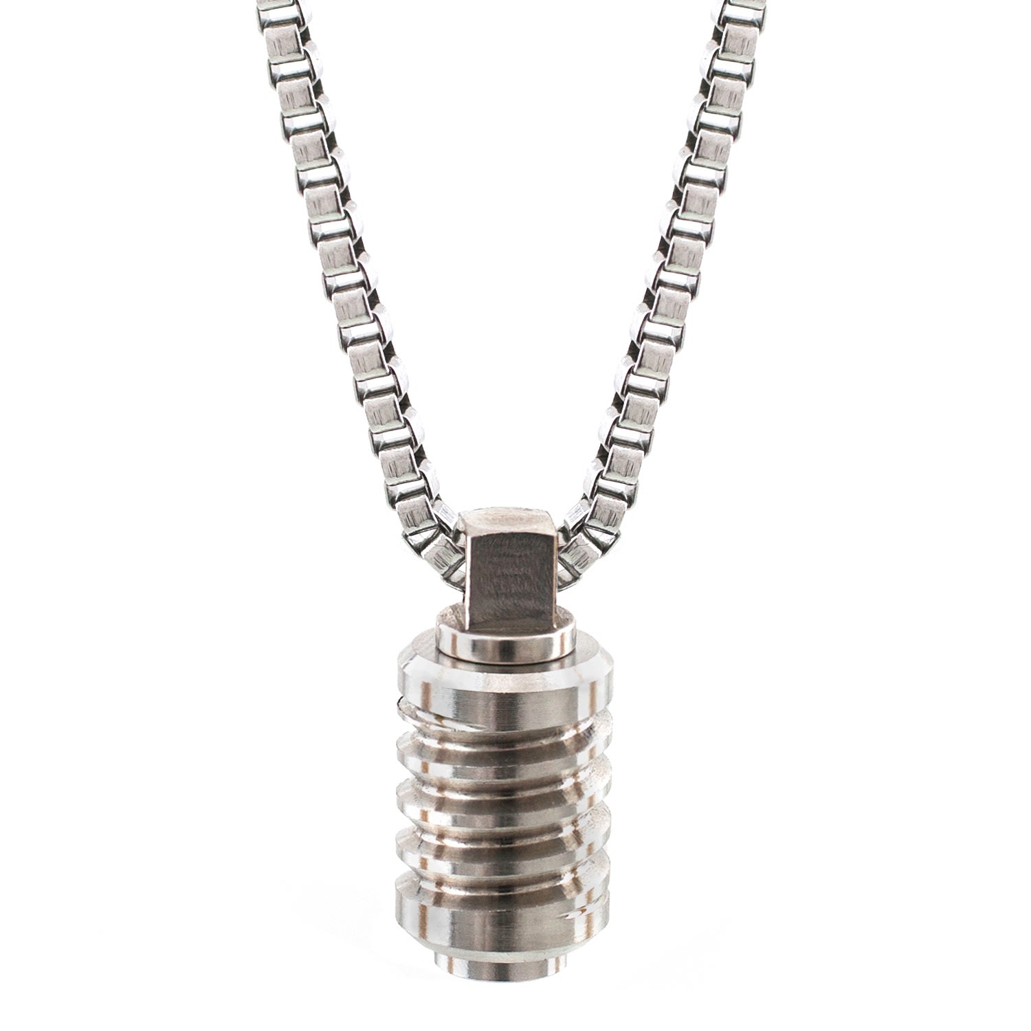 Men’s Silver Jet Stainless Steel Necklace Bailey of Sheffield