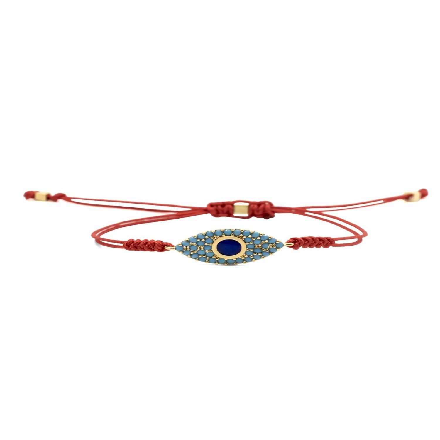 Atelier Petites Pierres Women's Gold / Red / Blue Iris - Evil Eye Bracelet In Silver